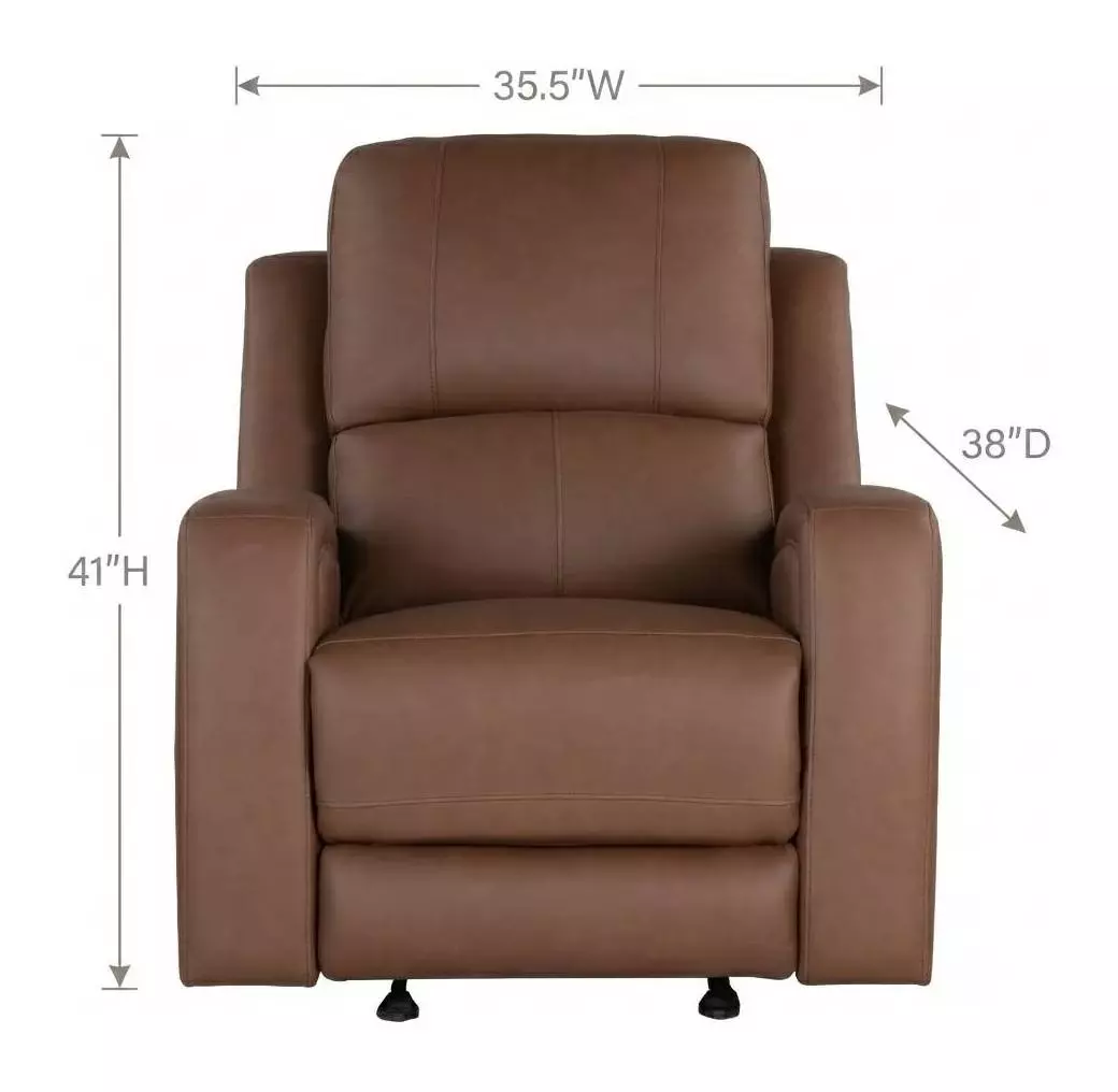 Alessia Brown Havana Leather Triple Power Glider Recliner with USB Charging