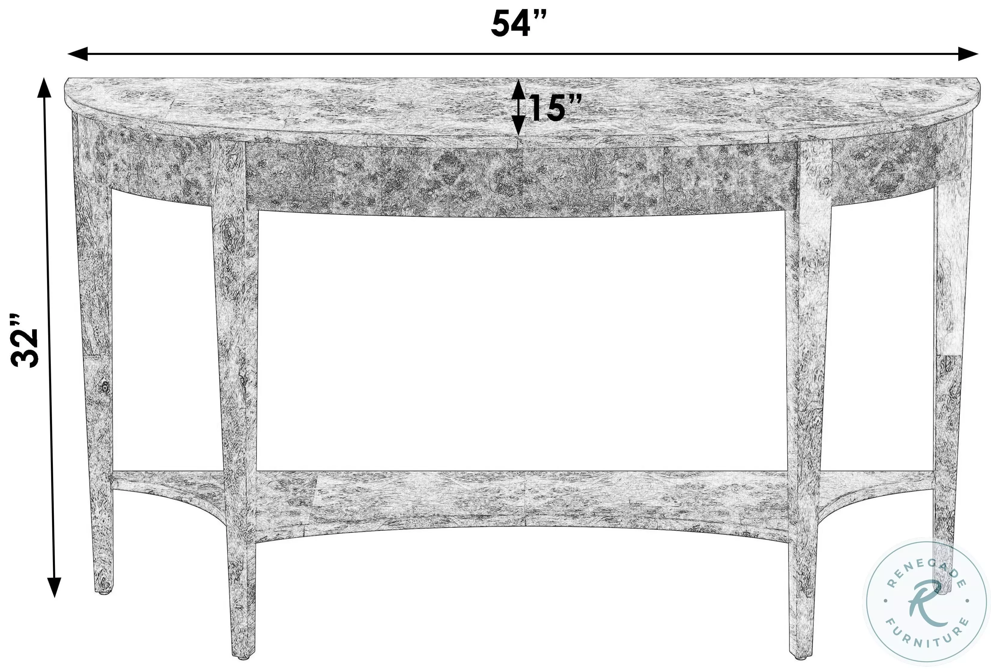 Astor Traditional Burl Console Table
