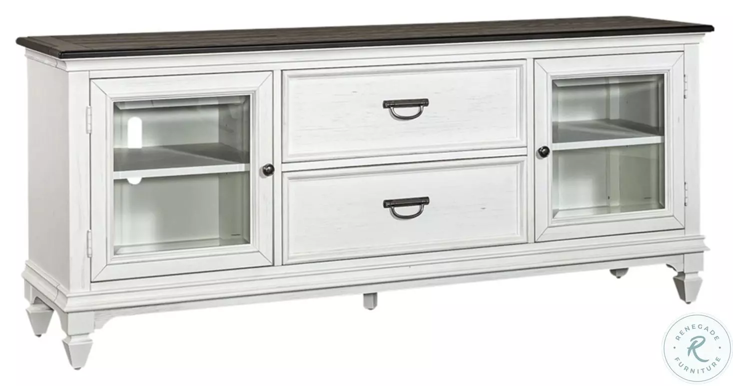 Allyson Park Wire Brushed White And Charcoal Entertainment TV