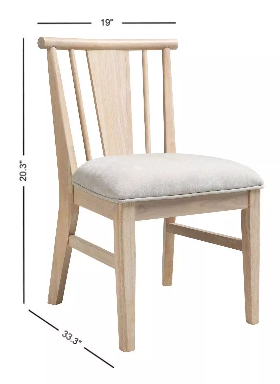 West End Ivory and Natural Maple Upholstered Spindle Side Chair Set of 2