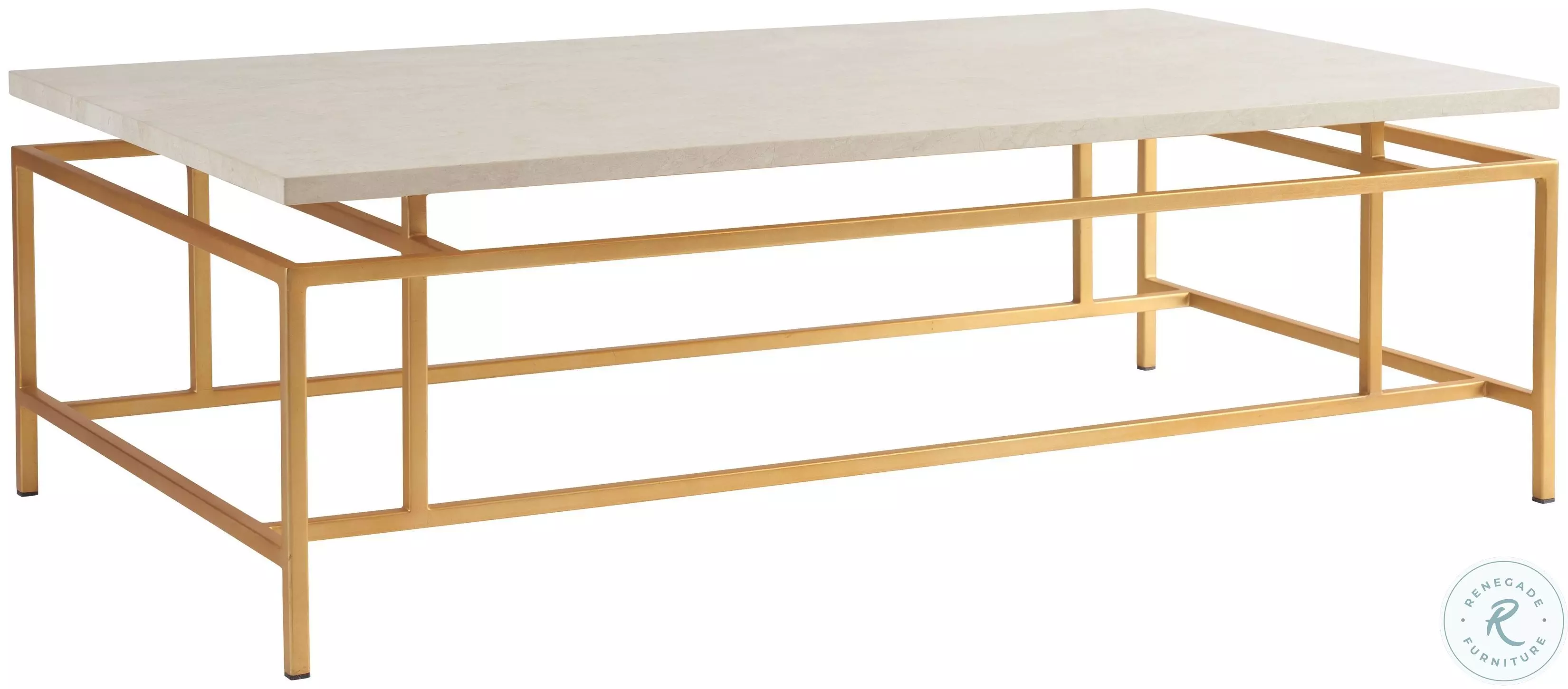 La Costa Anticato marble And satin gold Pinnacle Rectangular