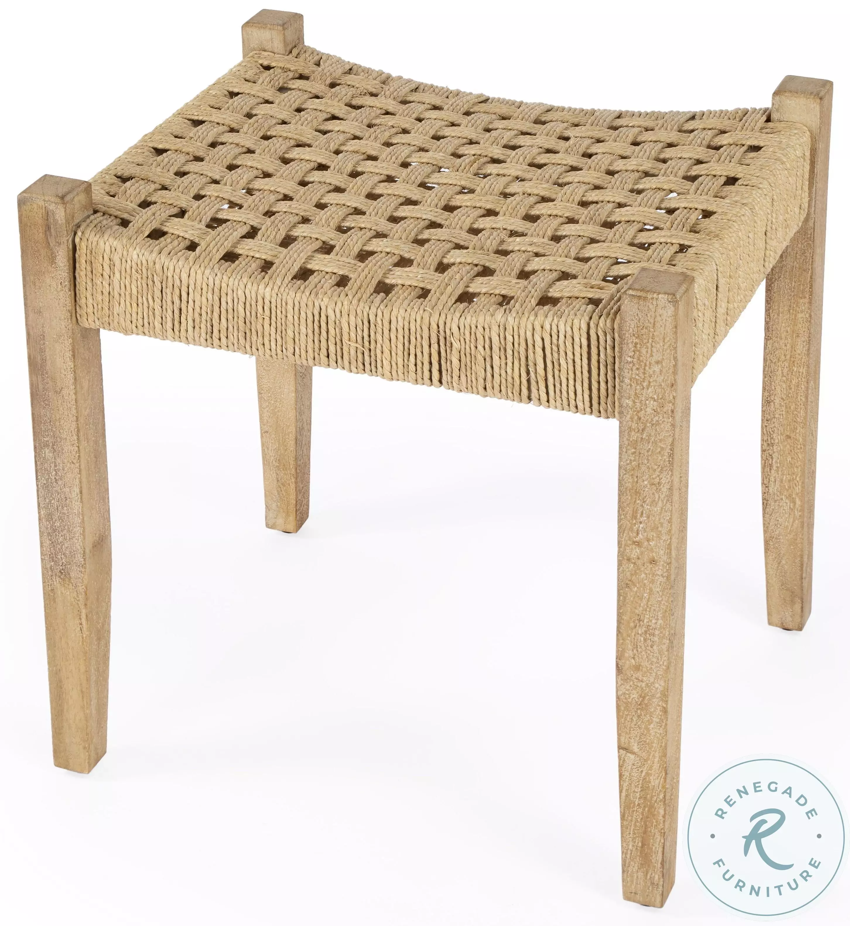 Garner Natural Loft Woven Jute Stool From Butler | Coleman Furniture
