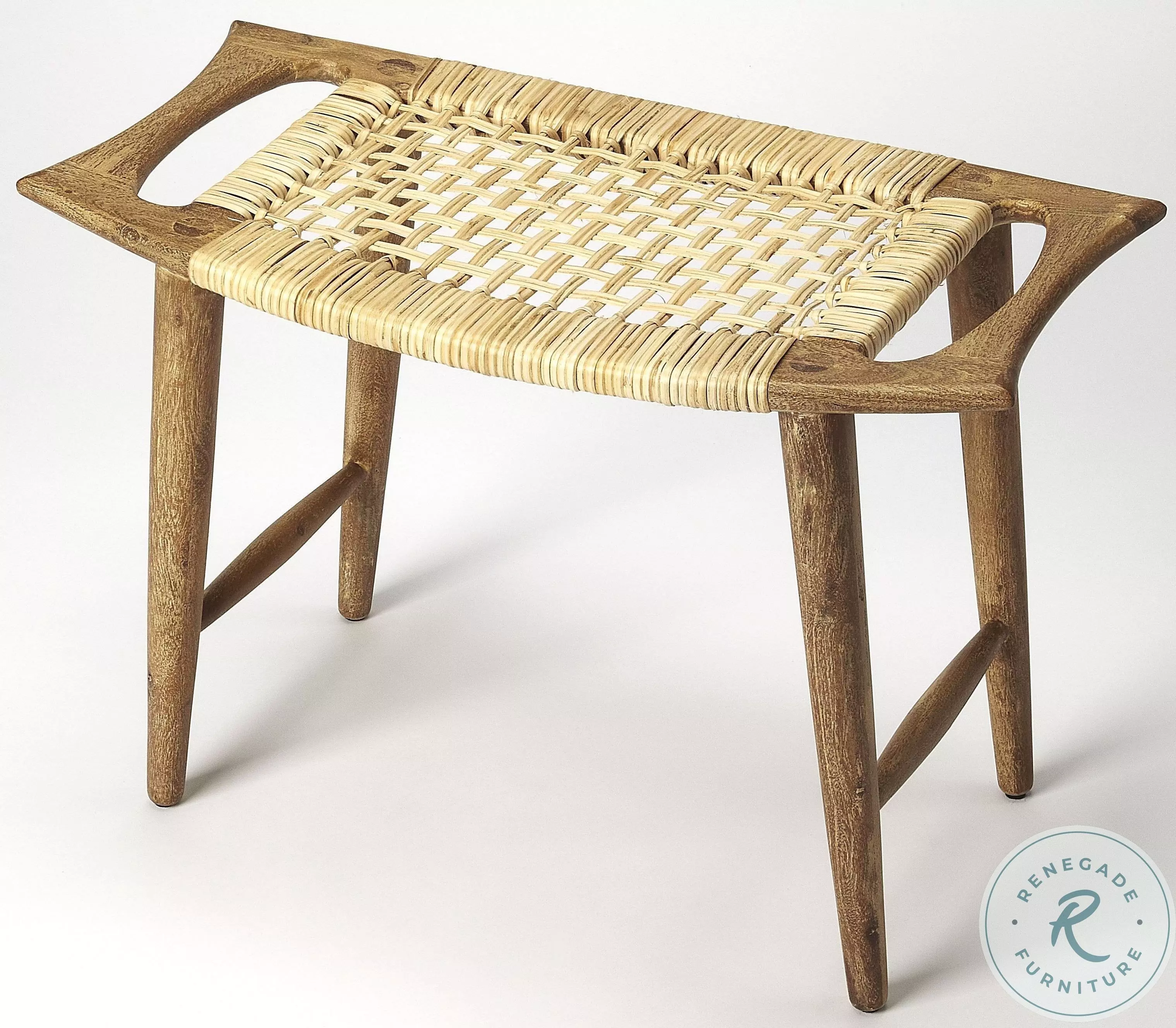 Timber Rattan Stools Tristan Natural Wood and Rattan Stool from Butler | Coleman Furniture
