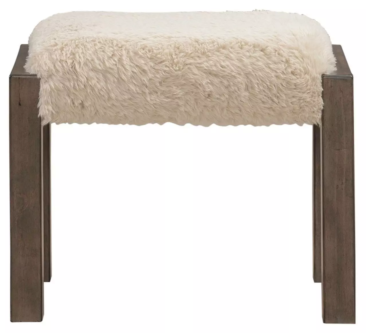 Liberty Furniture Industries, Inc. Broadmore Upholstered Console Stool - Faux Sheepskin - Cobblestone brown
