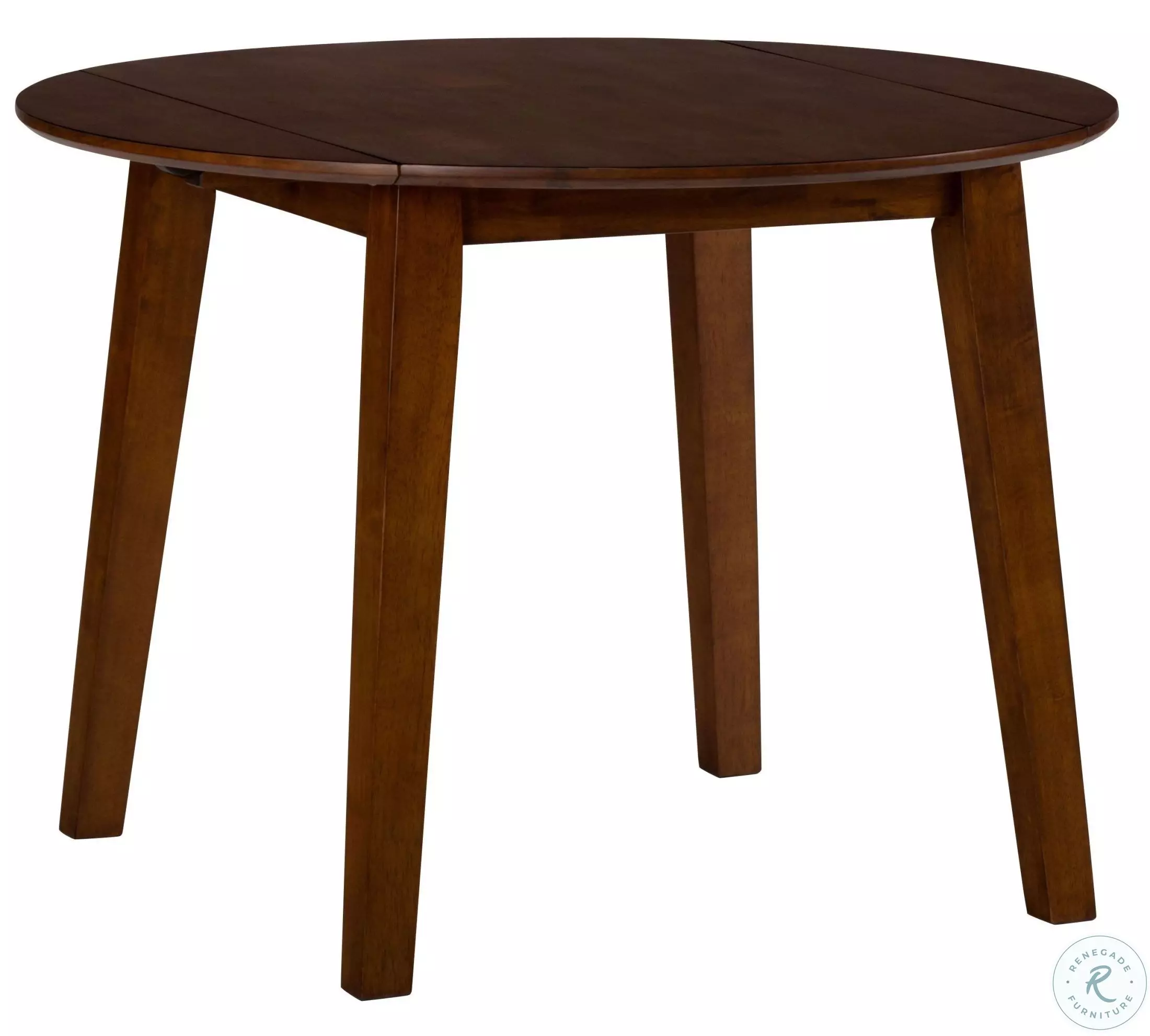 Simplicity Caramel Extendable Round Drop-Leaf Dining Table from