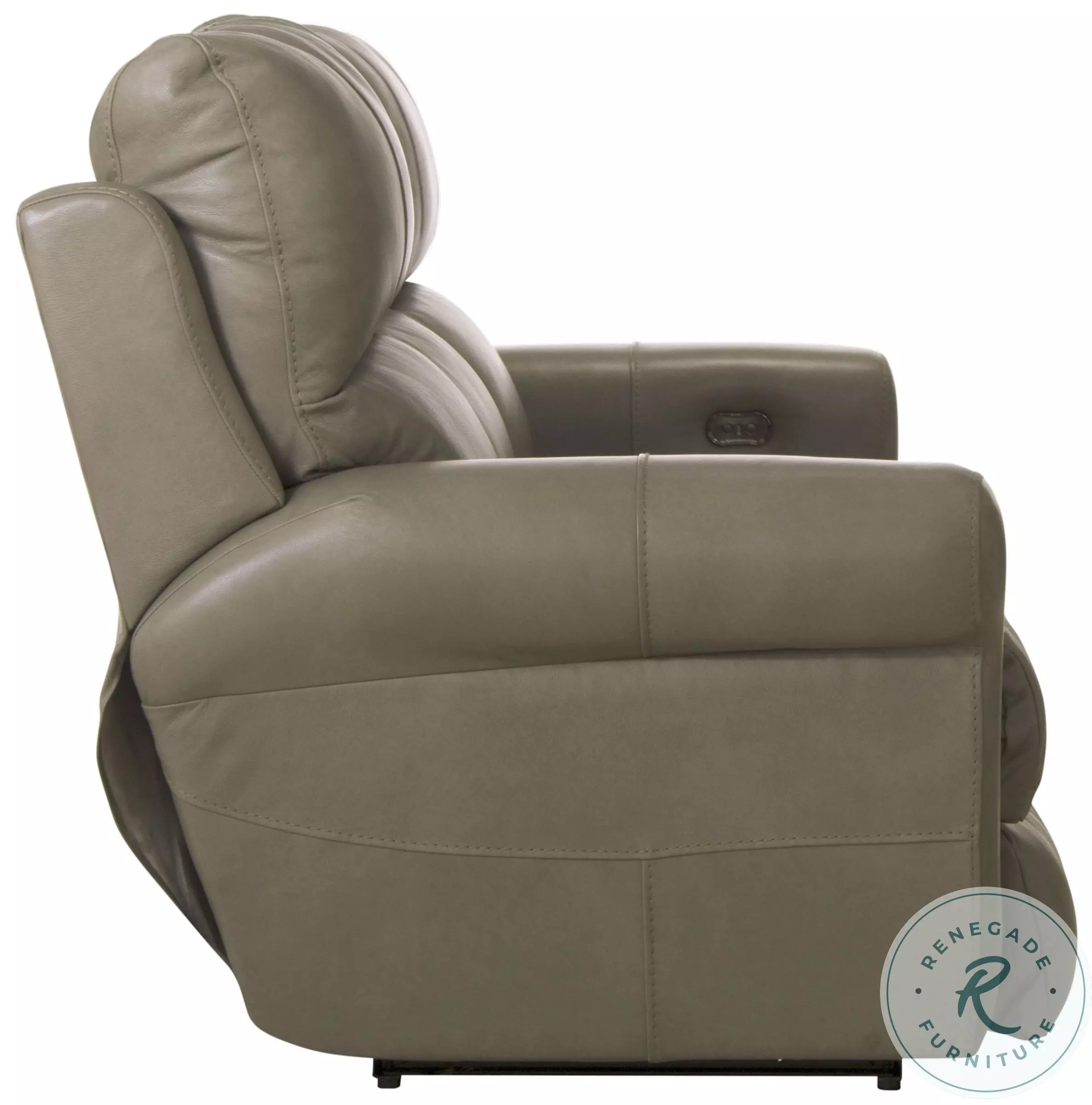 Torretta Putty Leather Lay Flat Power Reclining Sofa From Home