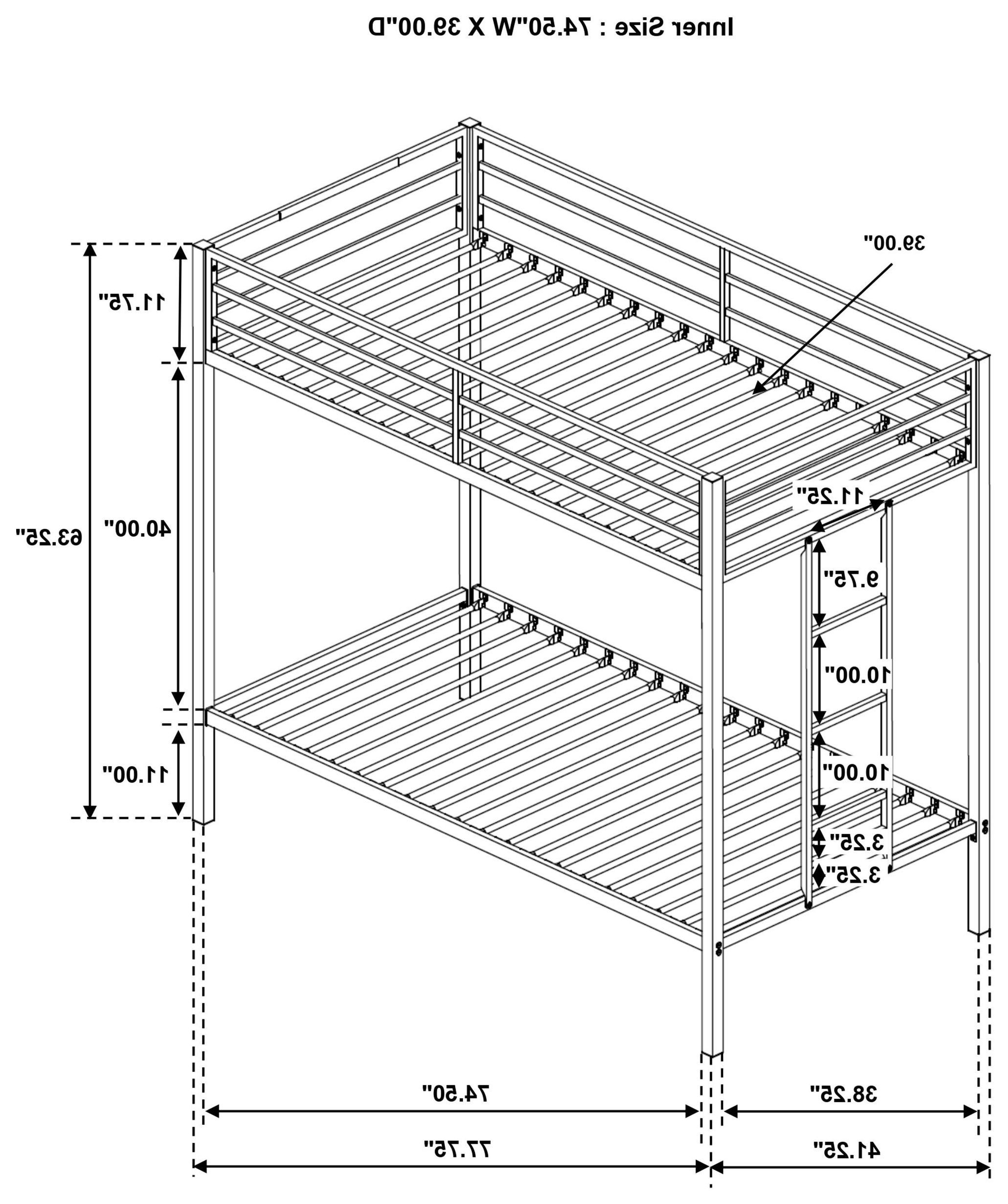 Alevera White Twin Over Twin Bunk Bed