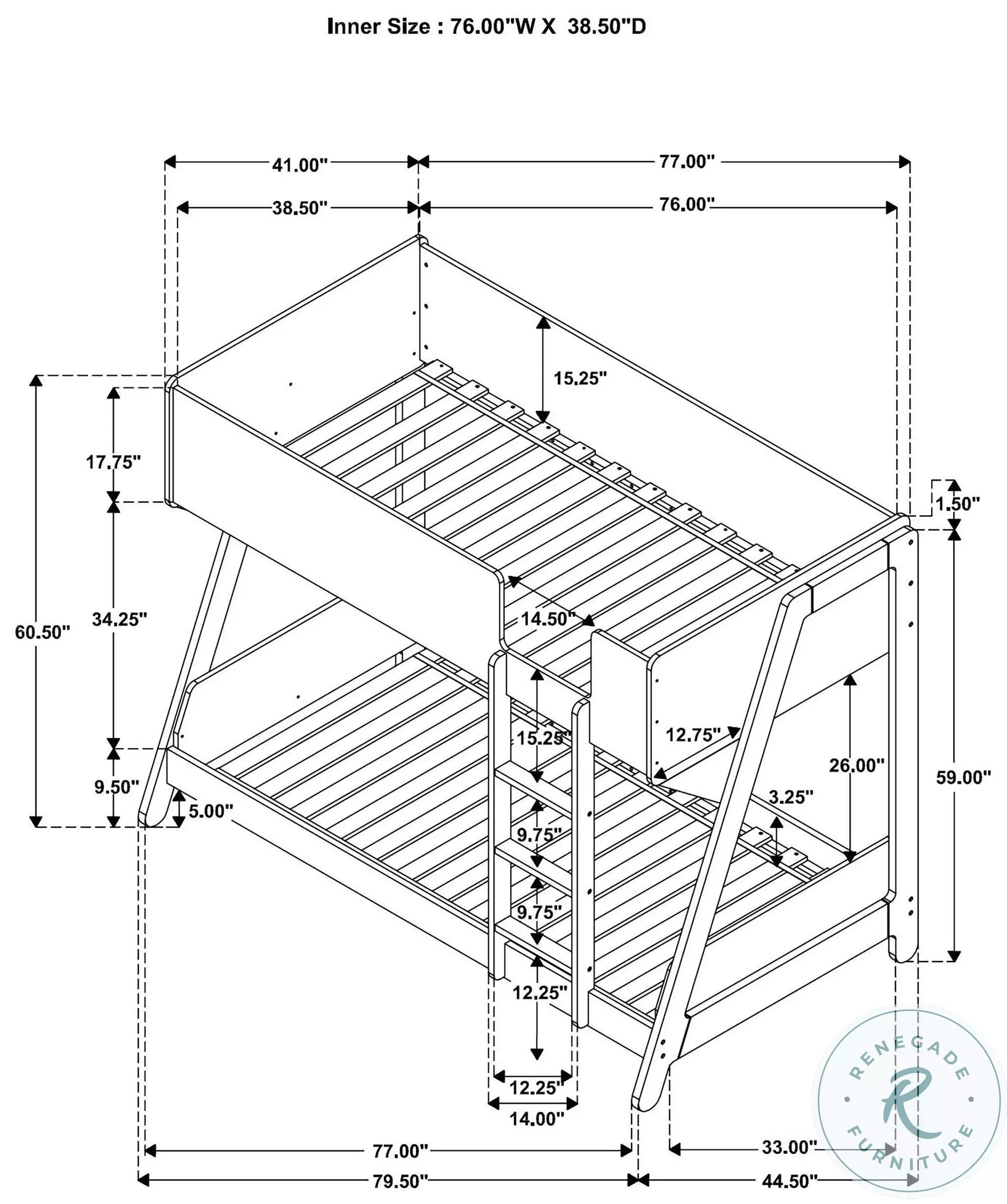 Wyatt White And Natural Twin Over Twin Bunk Bed