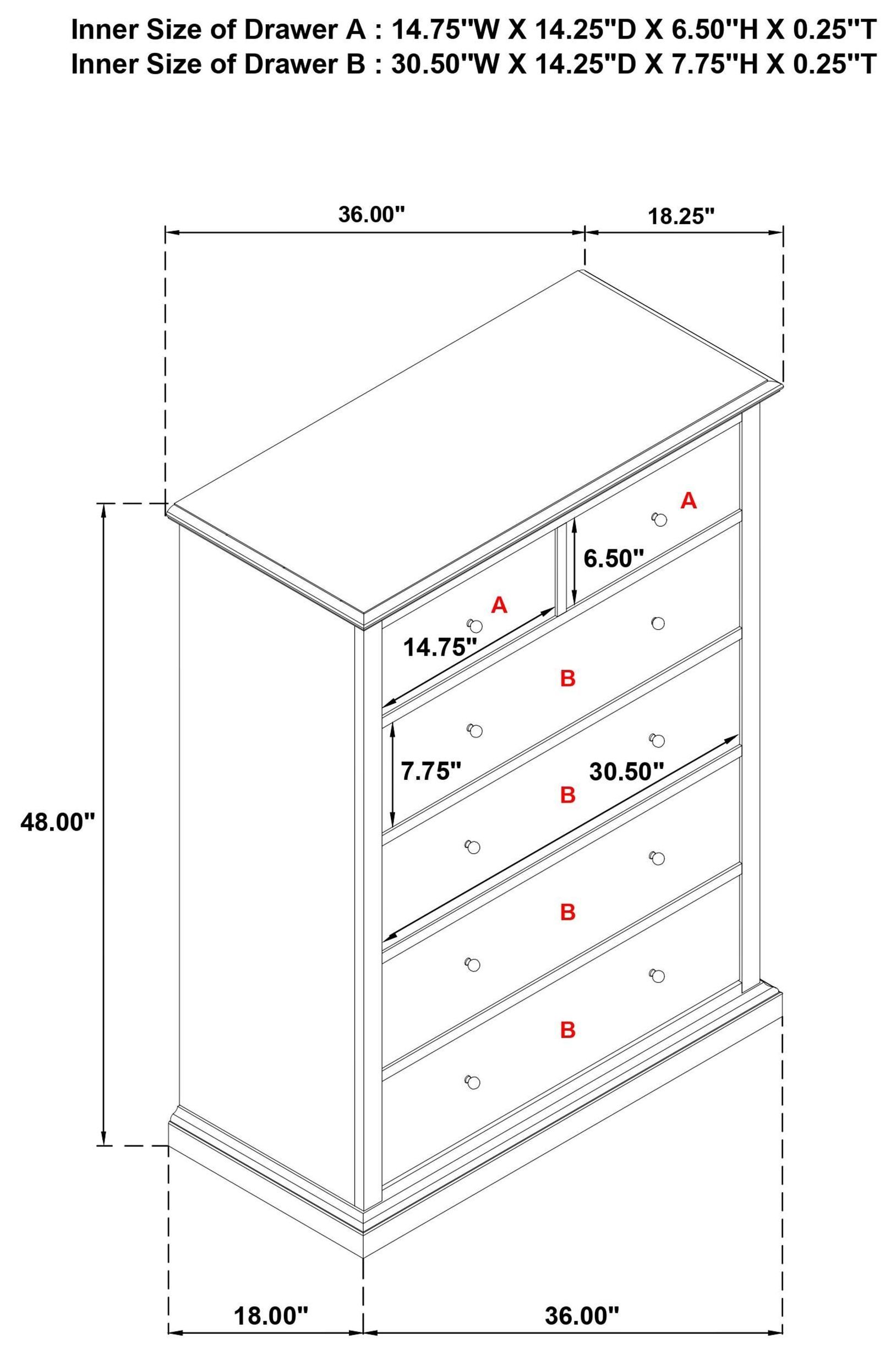 Sumerlin Black 6 Drawer Chest