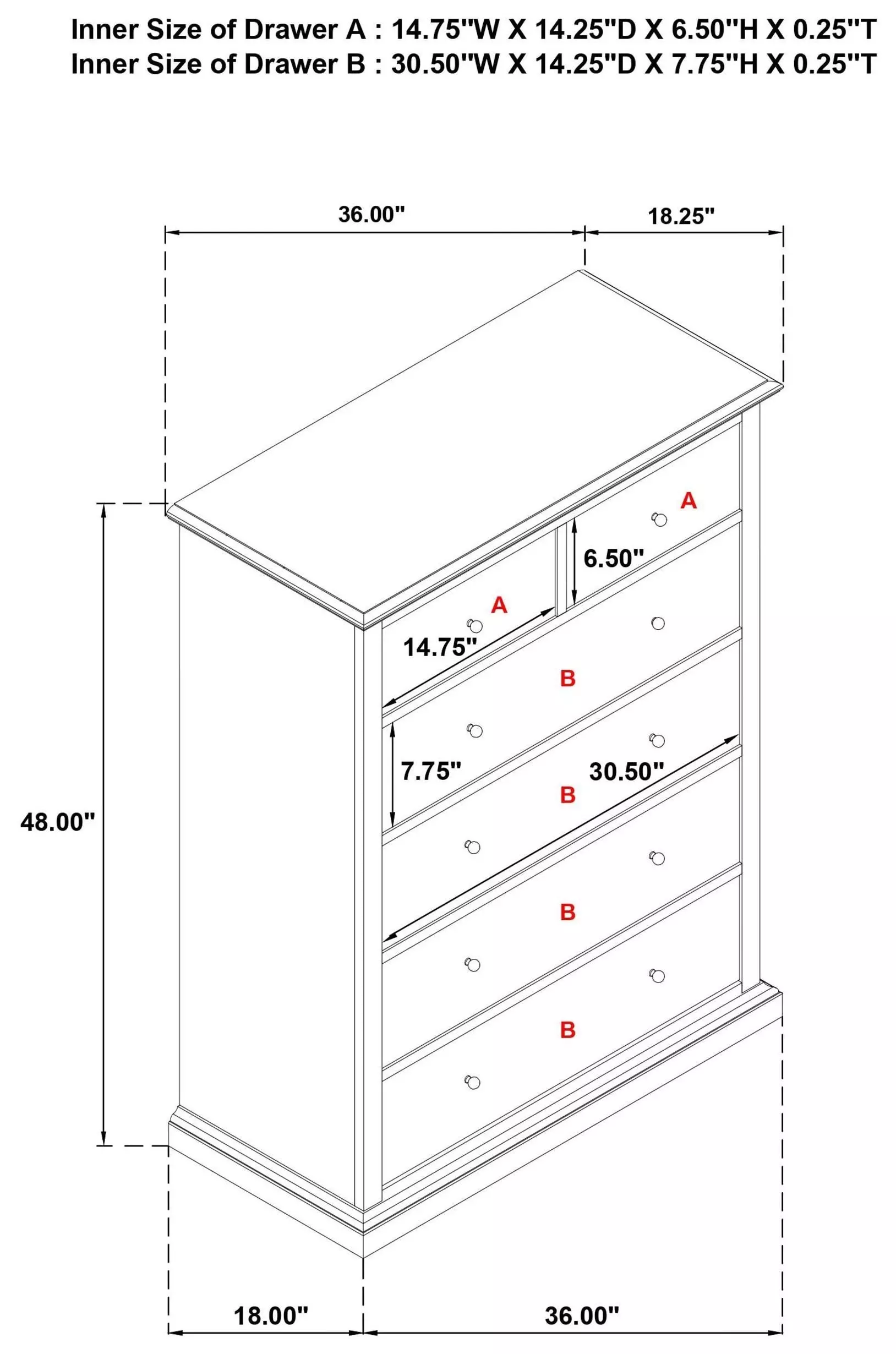 Sumerlin White 6 Drawer Chest
