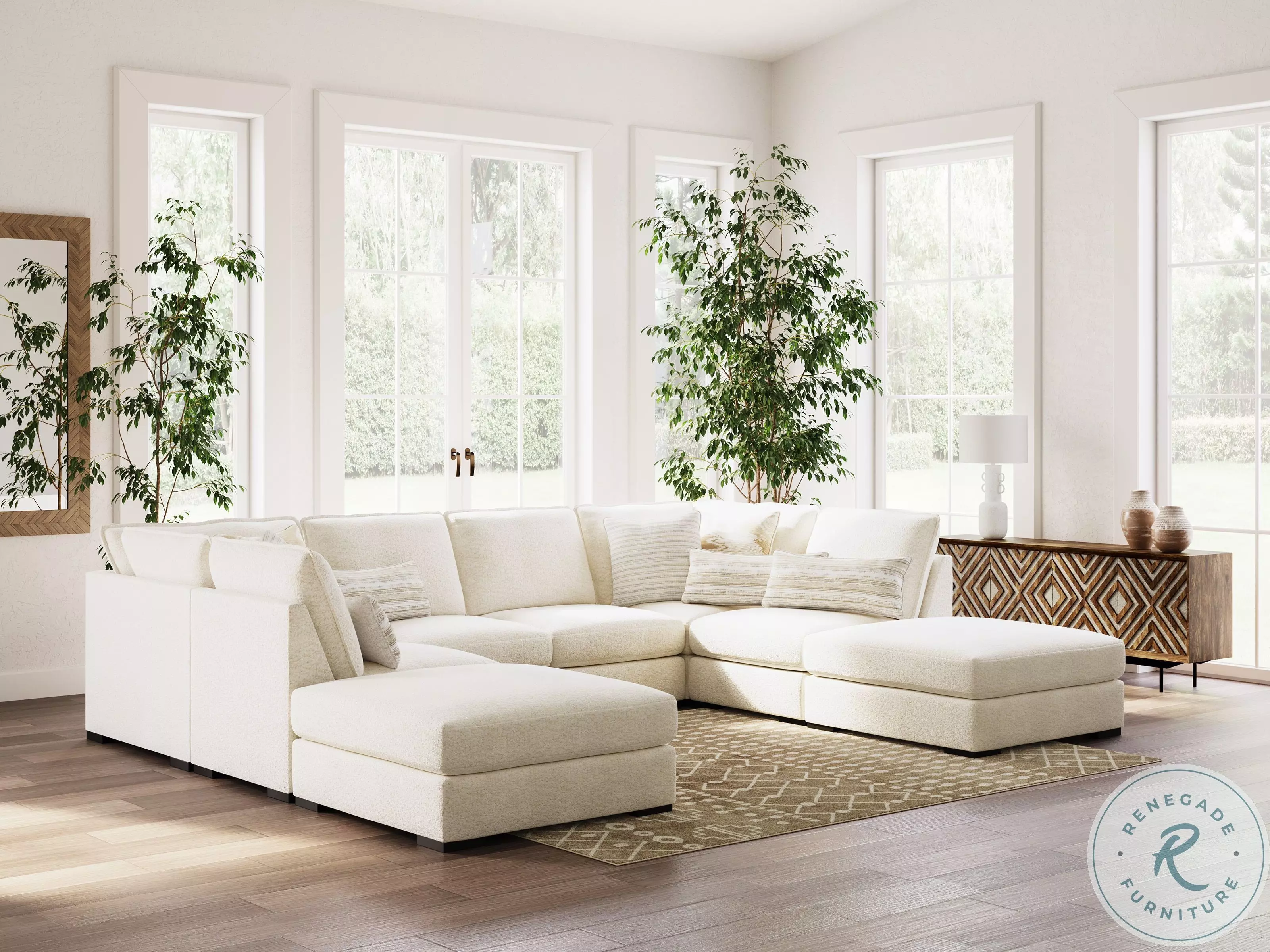 Donelson Creek Vanilla Oversized Accent Ottoman From Ashley