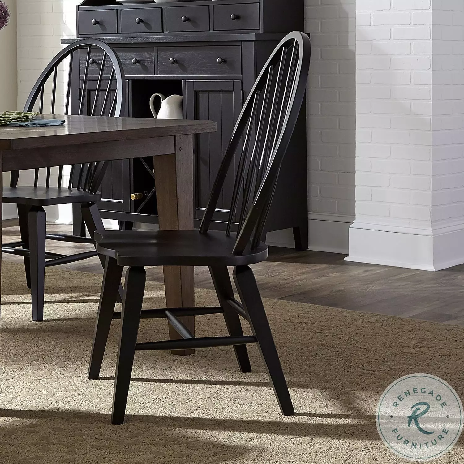Hearthstone Black Windsor Back Side Chair from Liberty (482