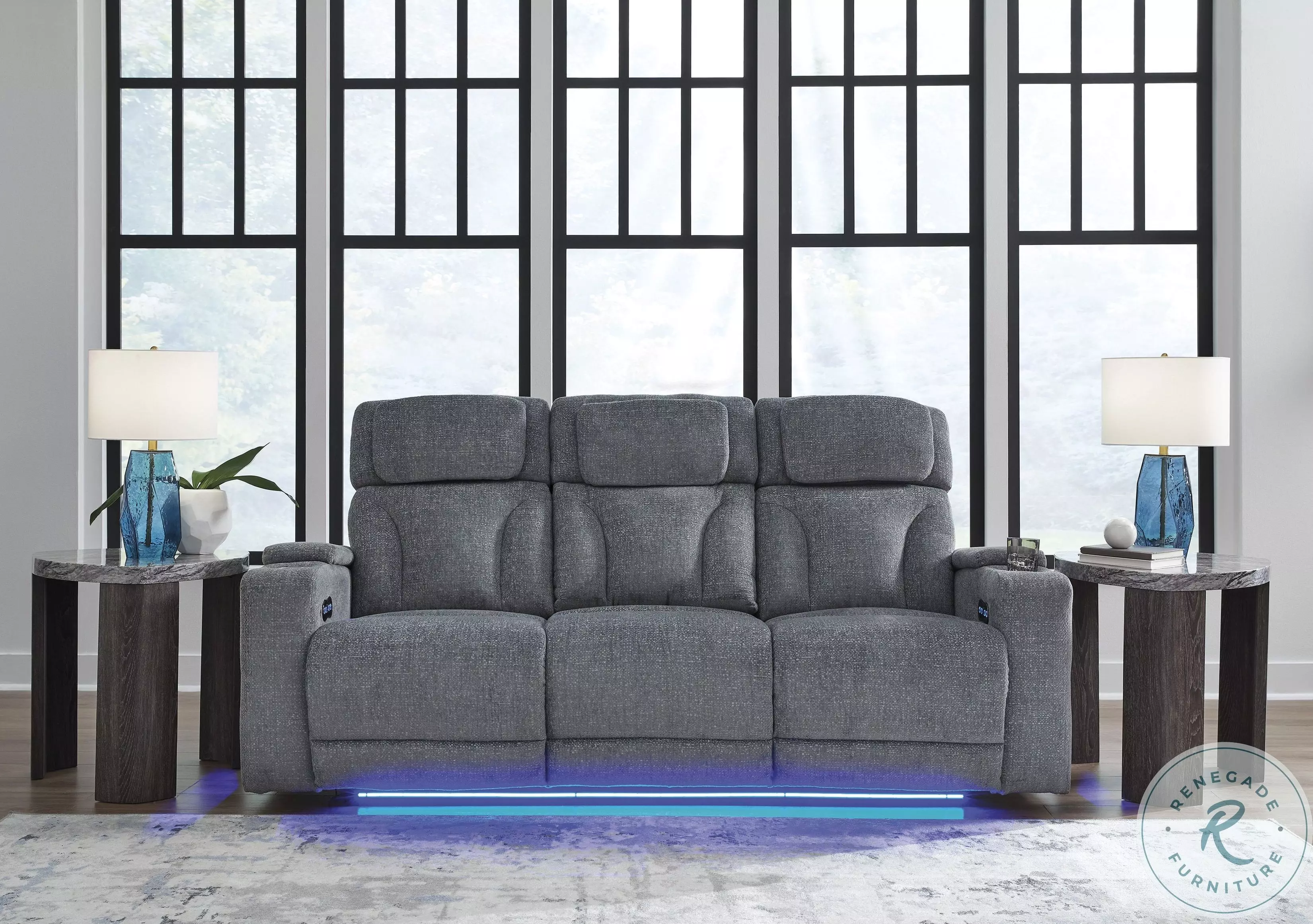Forest Lake Steel Power Reclining Sofa with Adjustable Headrest