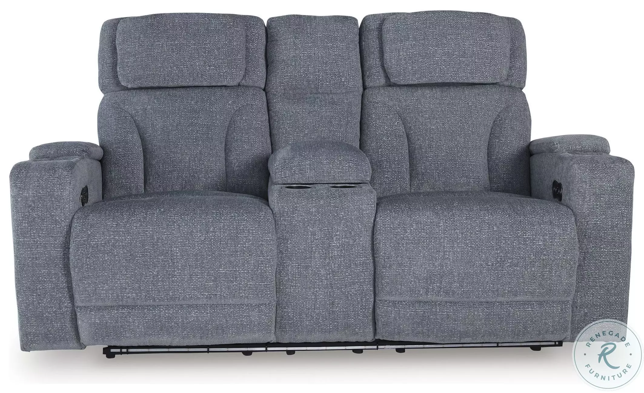 Forest Lake Steel Power Reclining Console Loveseat with Adjustable