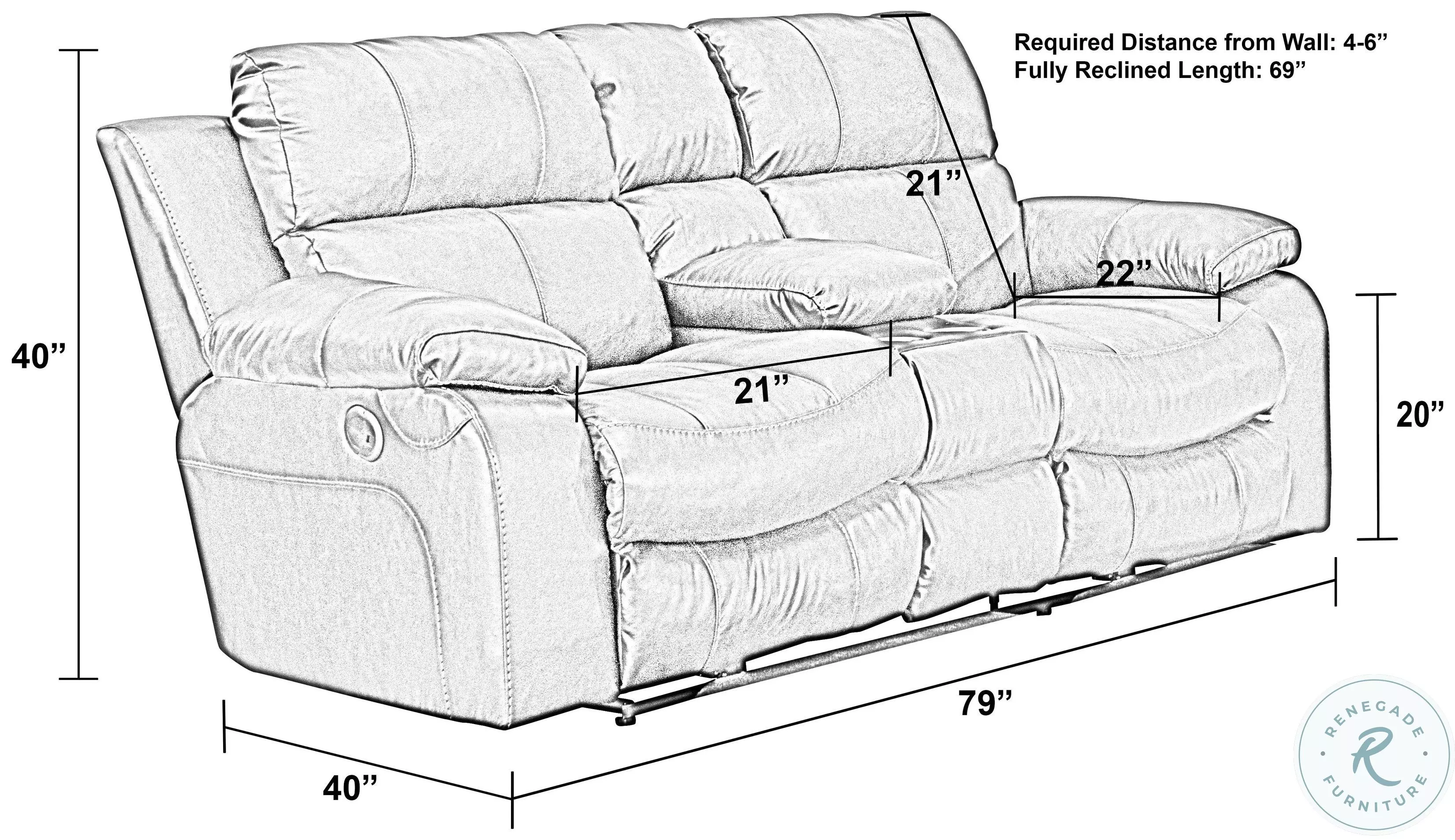 Positano Cocoa Leather Reclining Console 79" Loveseat With Storage