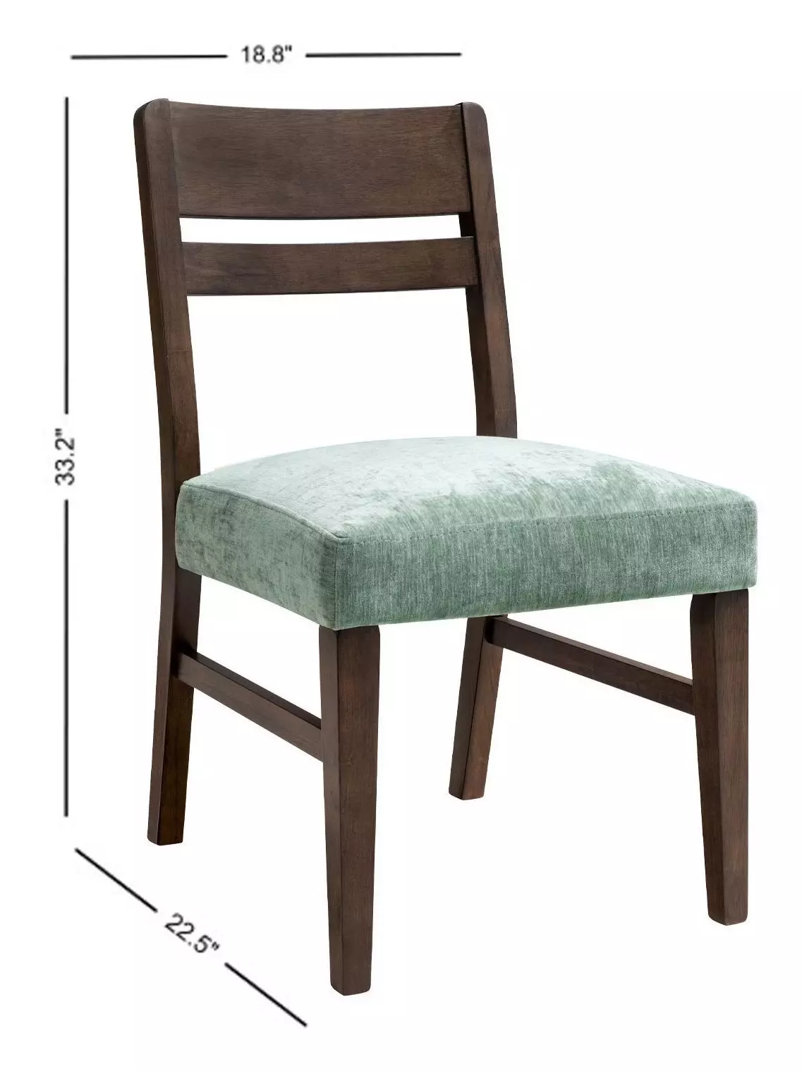 West End Sage Green and Saddle Brown Upholstered Ladder Back Side Chair Set of 2