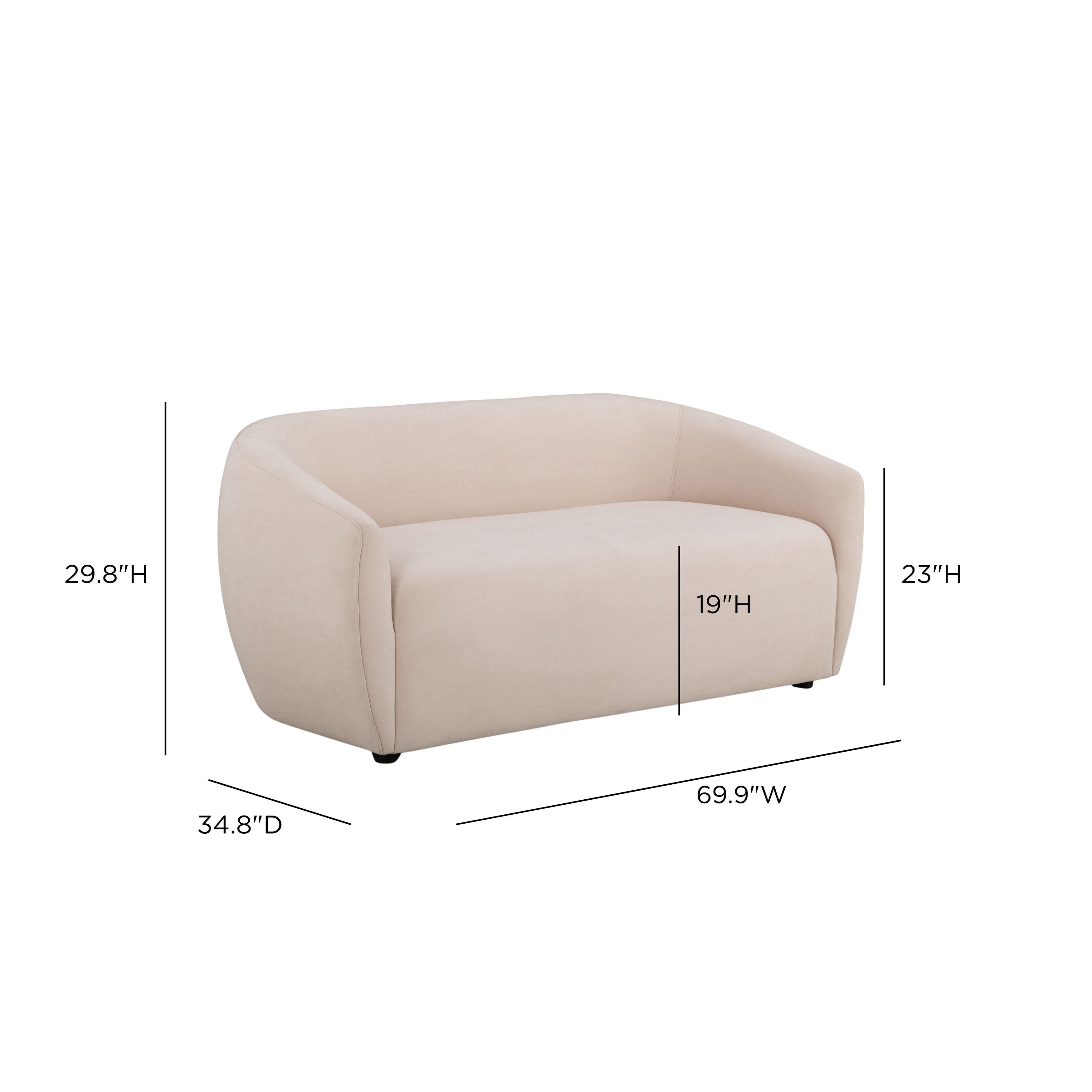 Jordan Blush 70" Loveseat