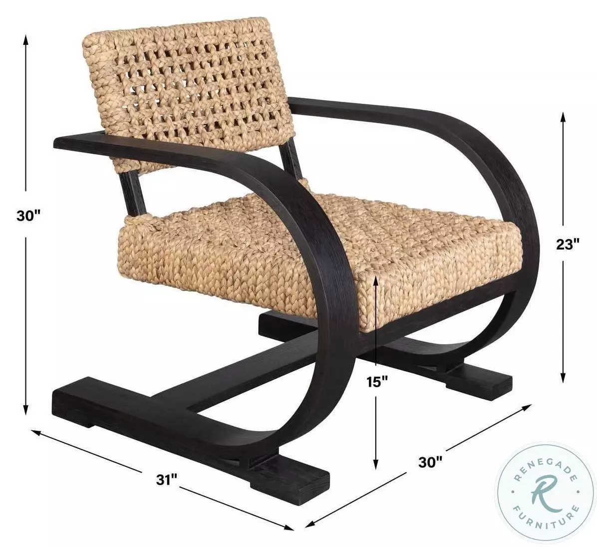 Rehema Natural And Rich Black Accent Chair