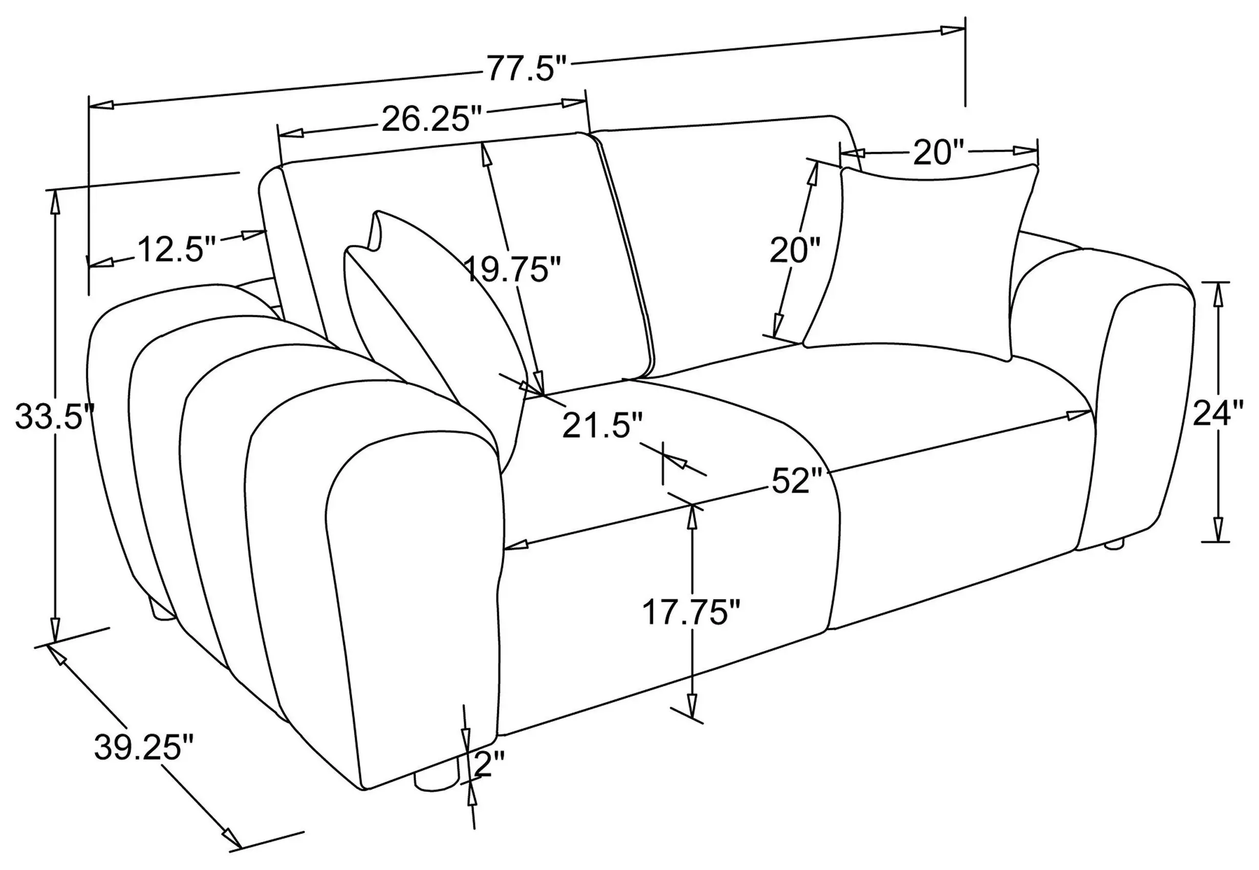 Burnett Burnt Orange 78" Loveseat