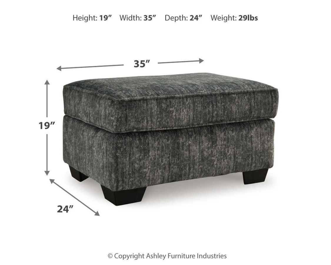 Lonoke Gunmetal Ottoman