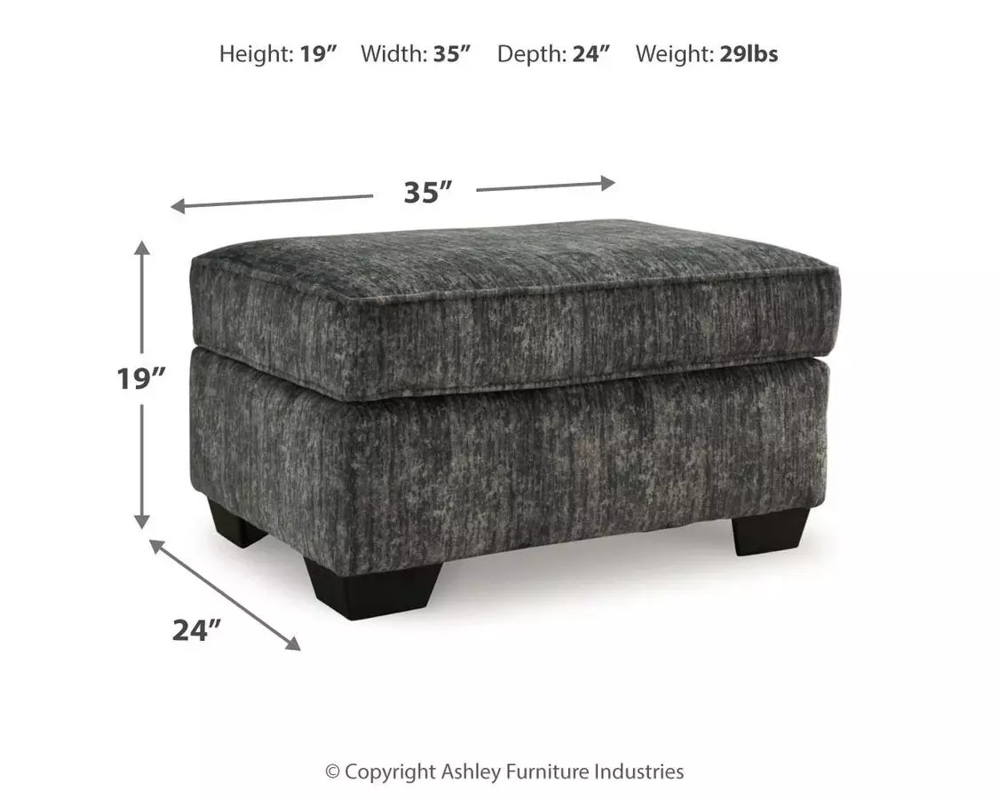 Lonoke Gunmetal Ottoman