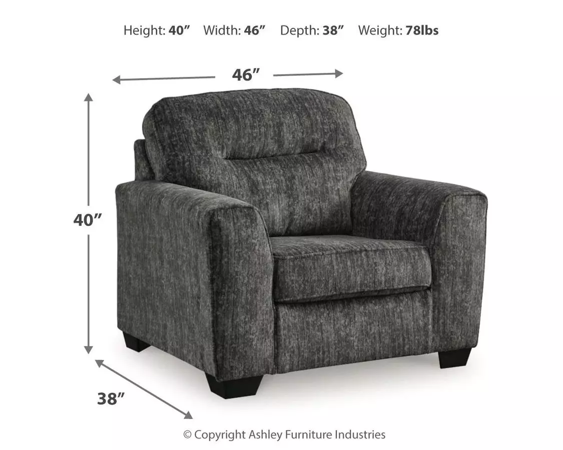 Lonoke Gunmetal Chair And A Half
