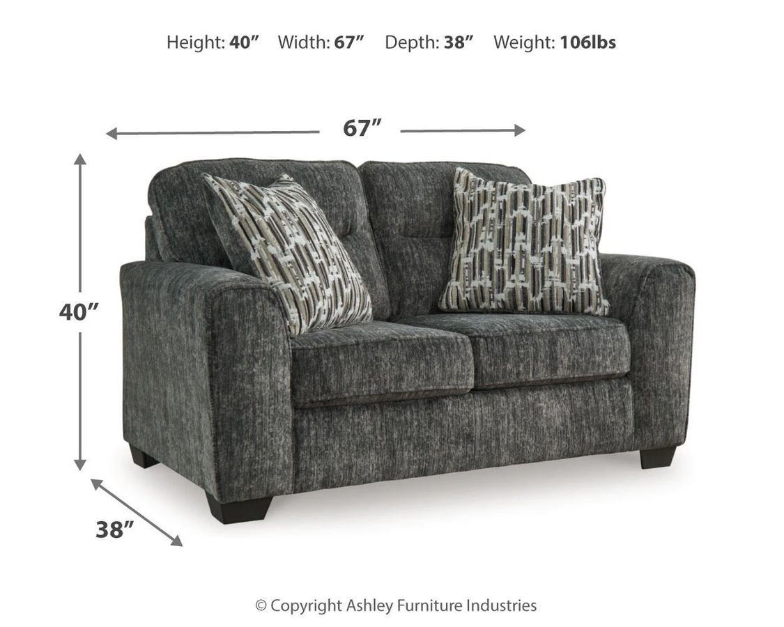 Lonoke Gunmetal 67" Loveseat