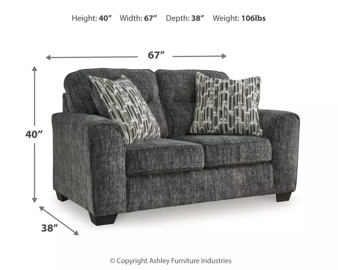 Lonoke Gunmetal 67" Loveseat