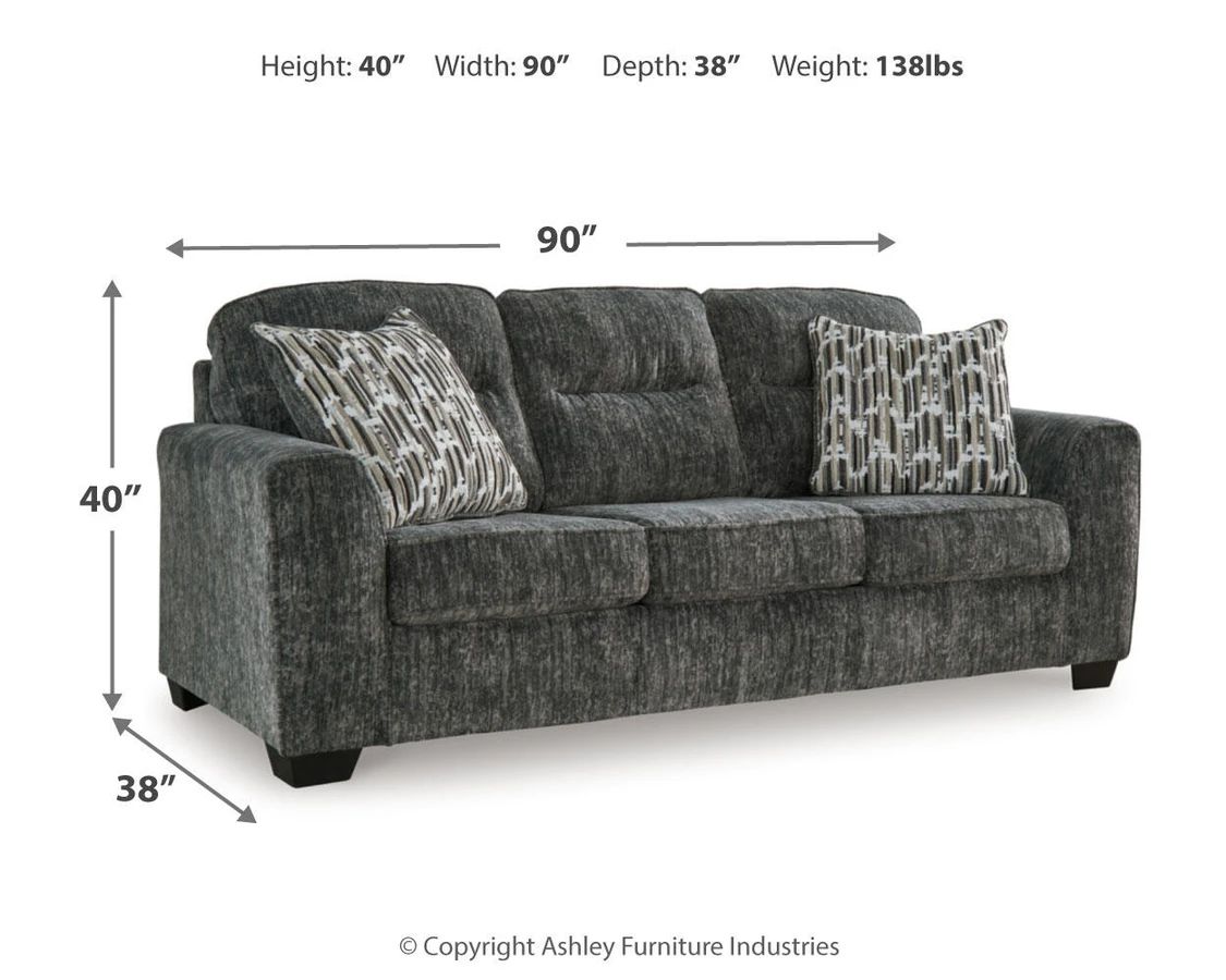 Lonoke Gunmetal 90" Sofa