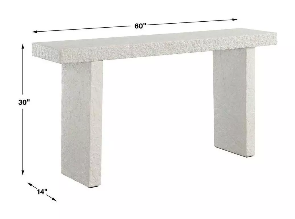 Langston Limestone Outdoor Rectangular Console Table