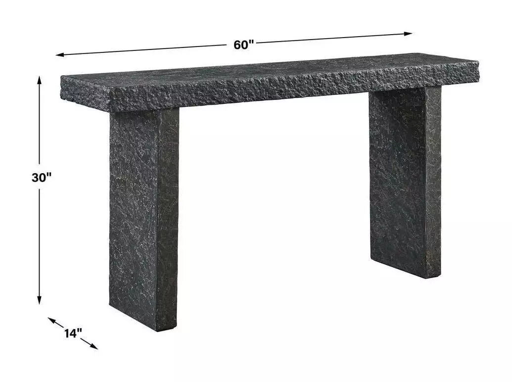 Langston Natural Slate Outdoor Rectangular Console Table