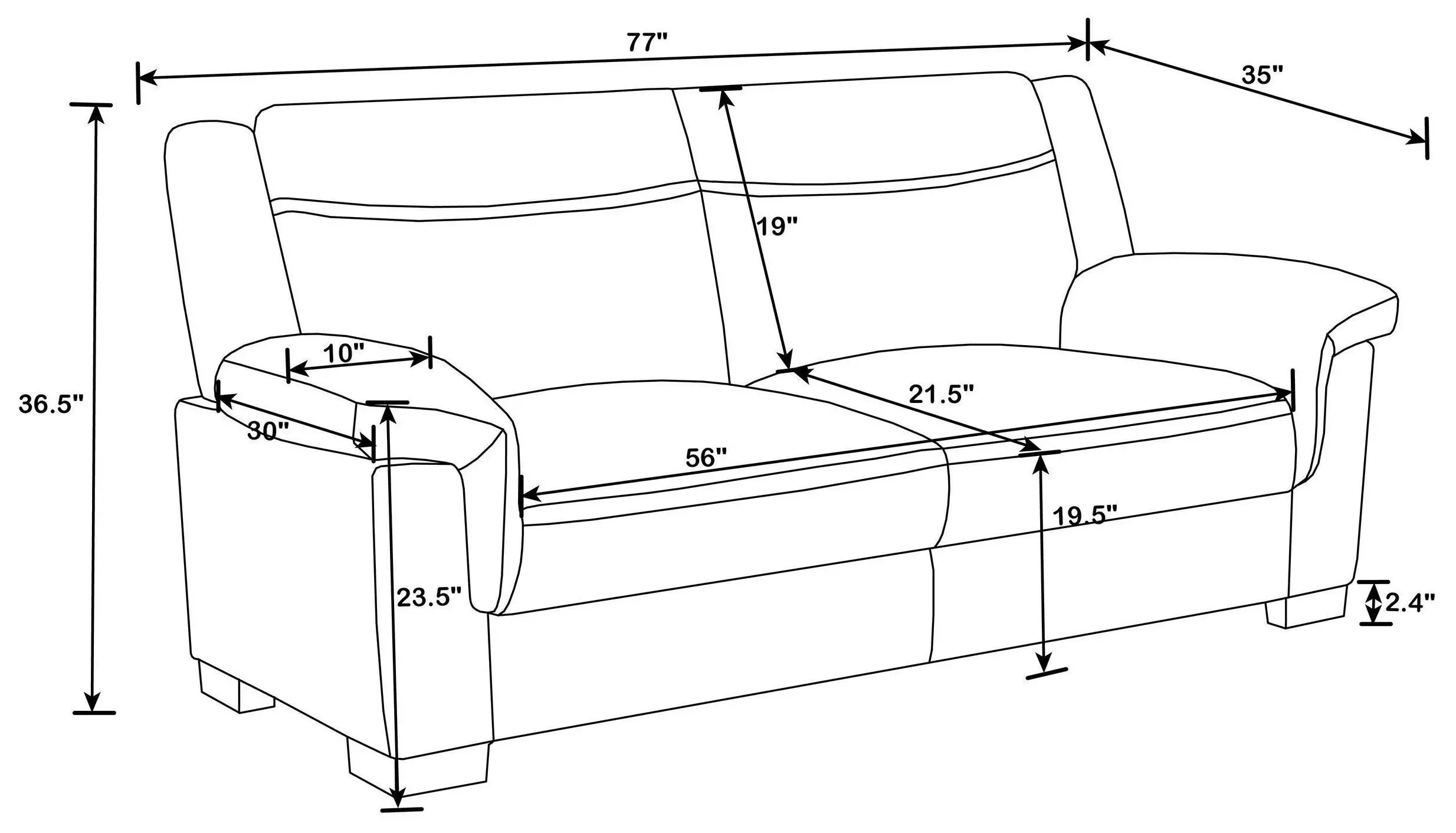 Arabella Gray 77" Sofa