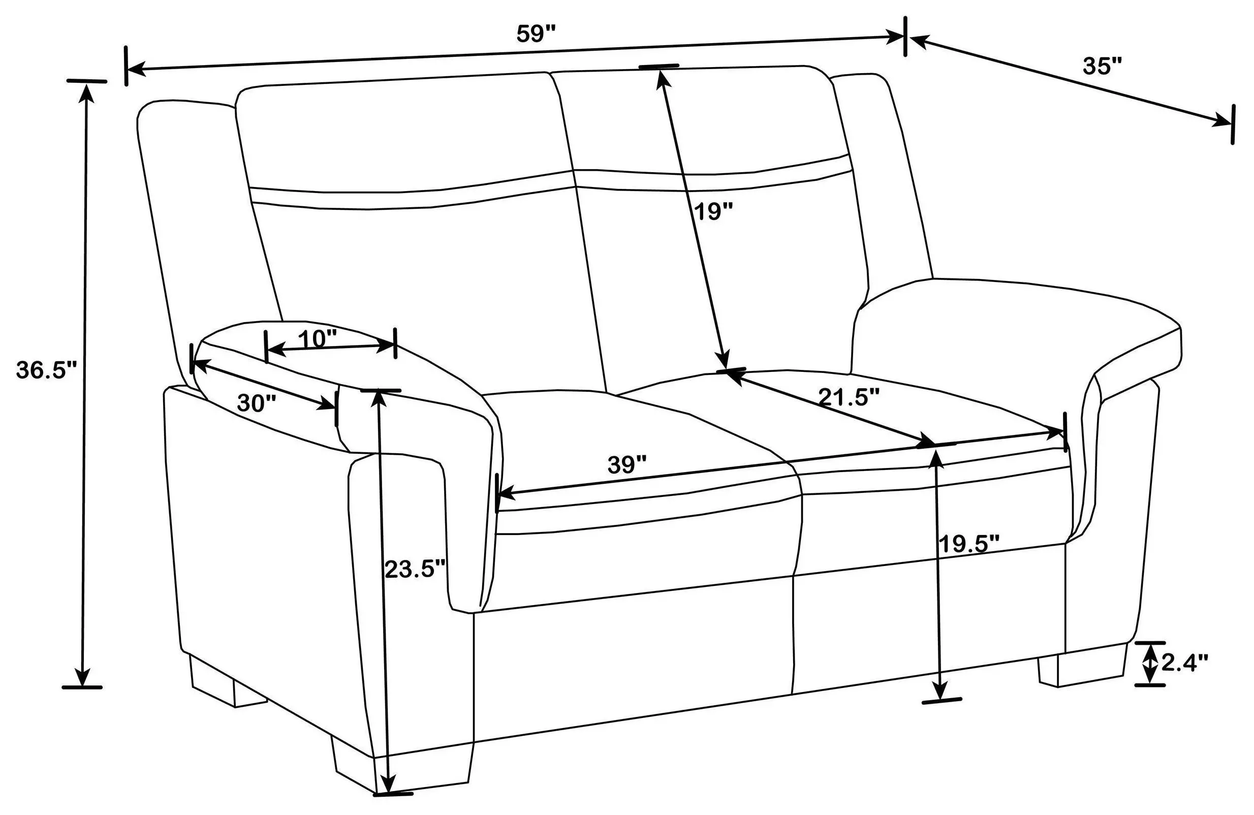 Arabella Gray 59" Loveseat
