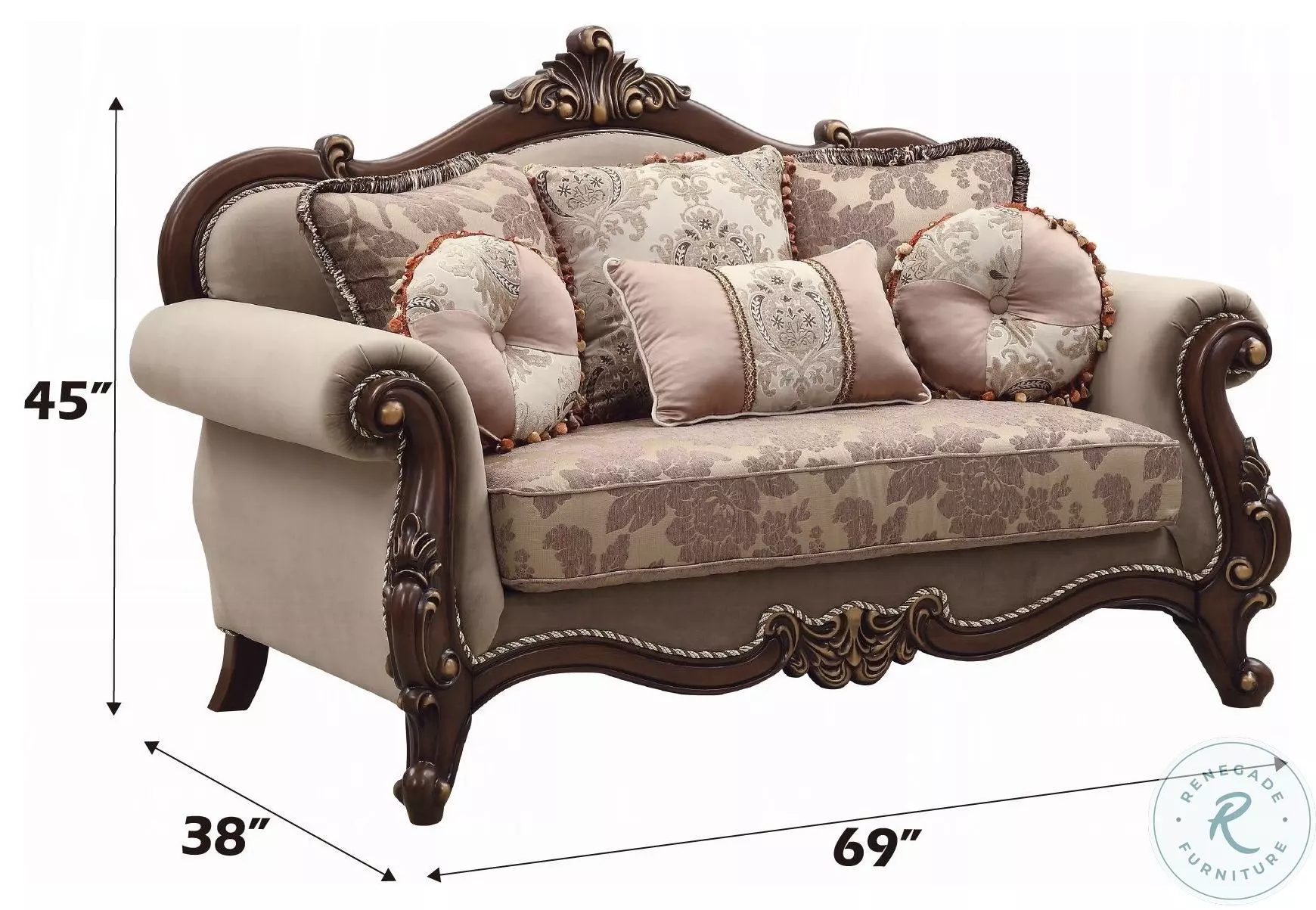 Mehadi Walnut 69" Loveseat