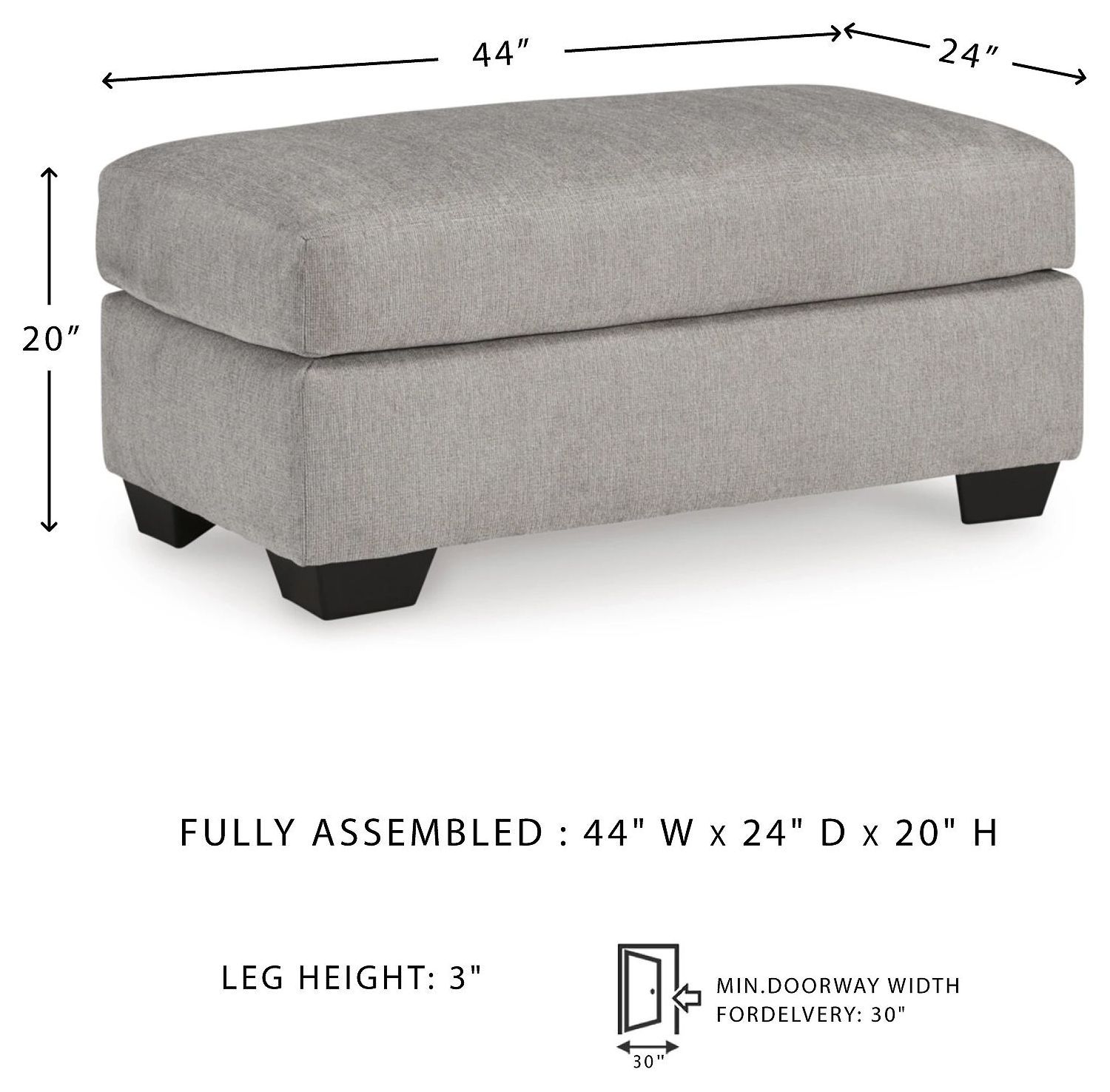 Avenal Park Flannel Ottoman