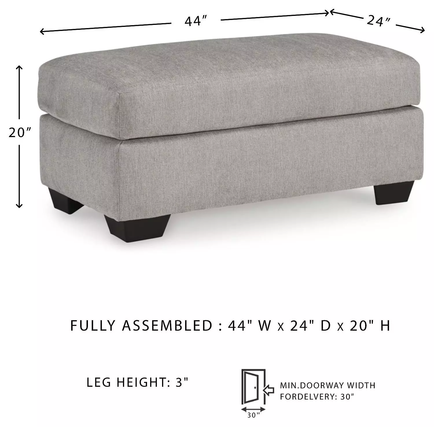 Avenal Park Flannel Ottoman