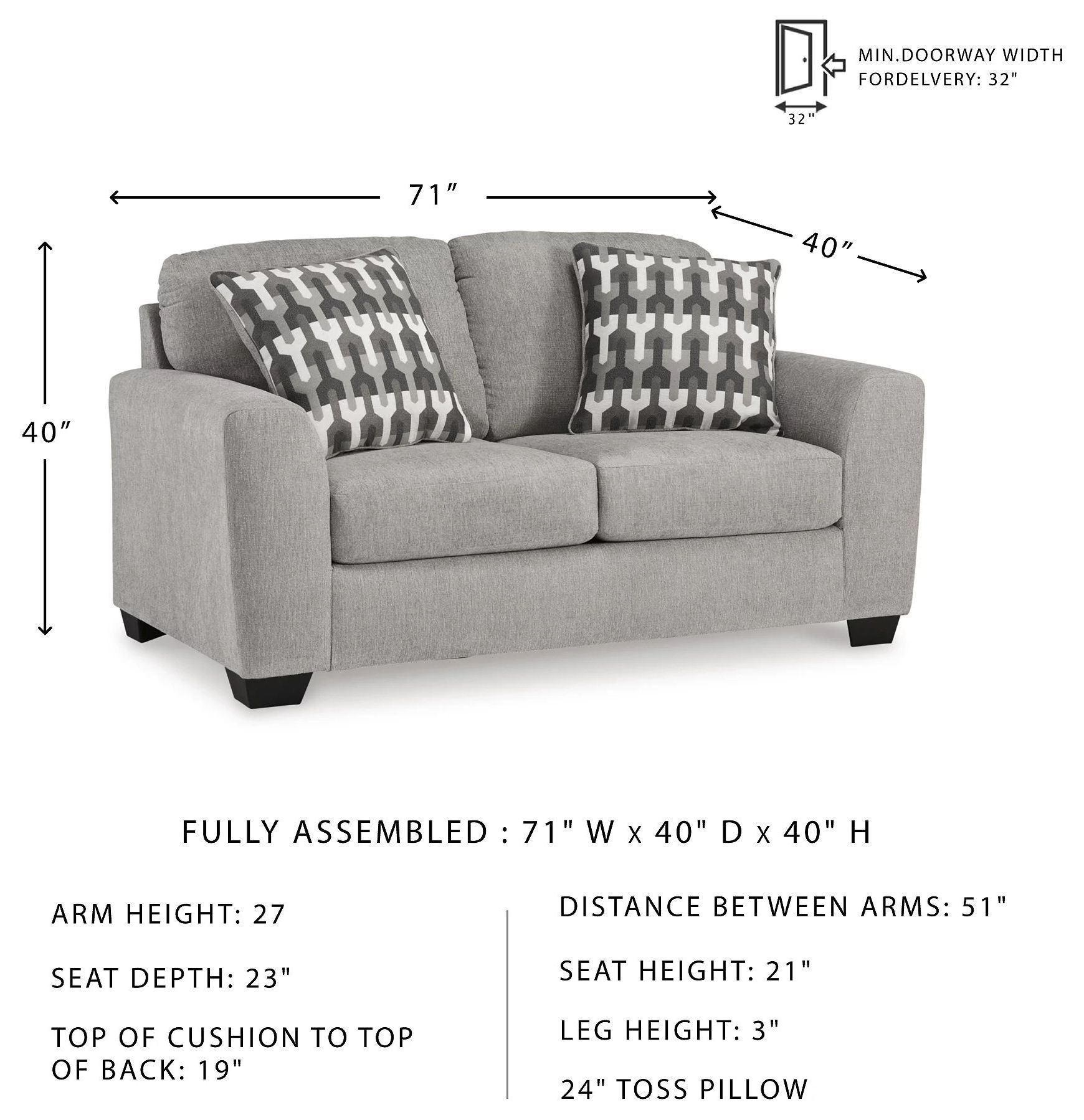 Avenal Park Flannel Loveseat