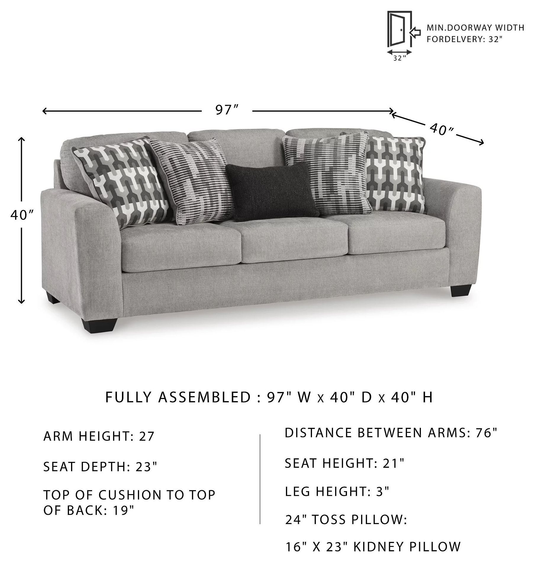 Avenal Park Flannel Sofa