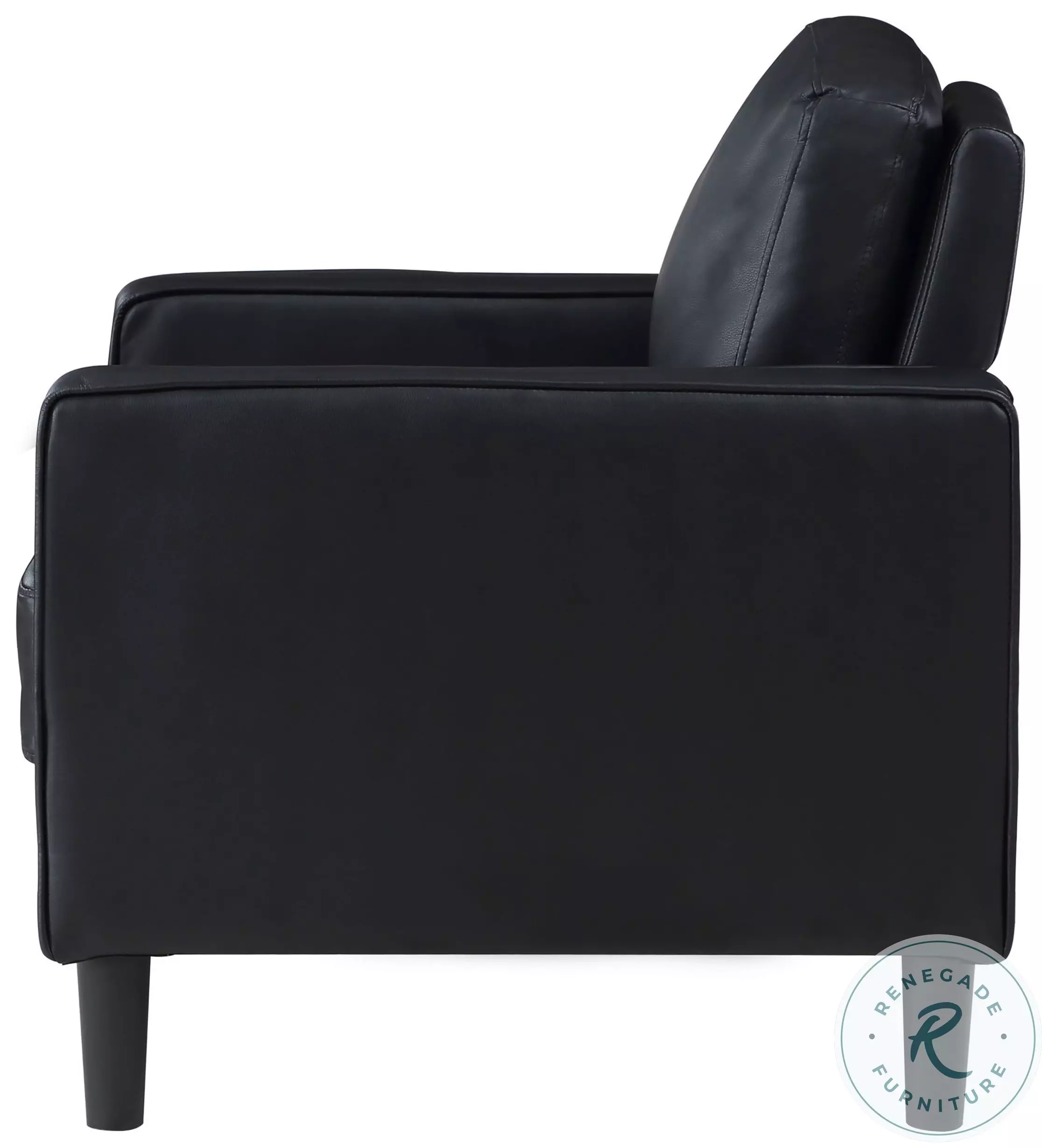 Ruth Black Track Arm Faux Leather Accent Chair From Coaster