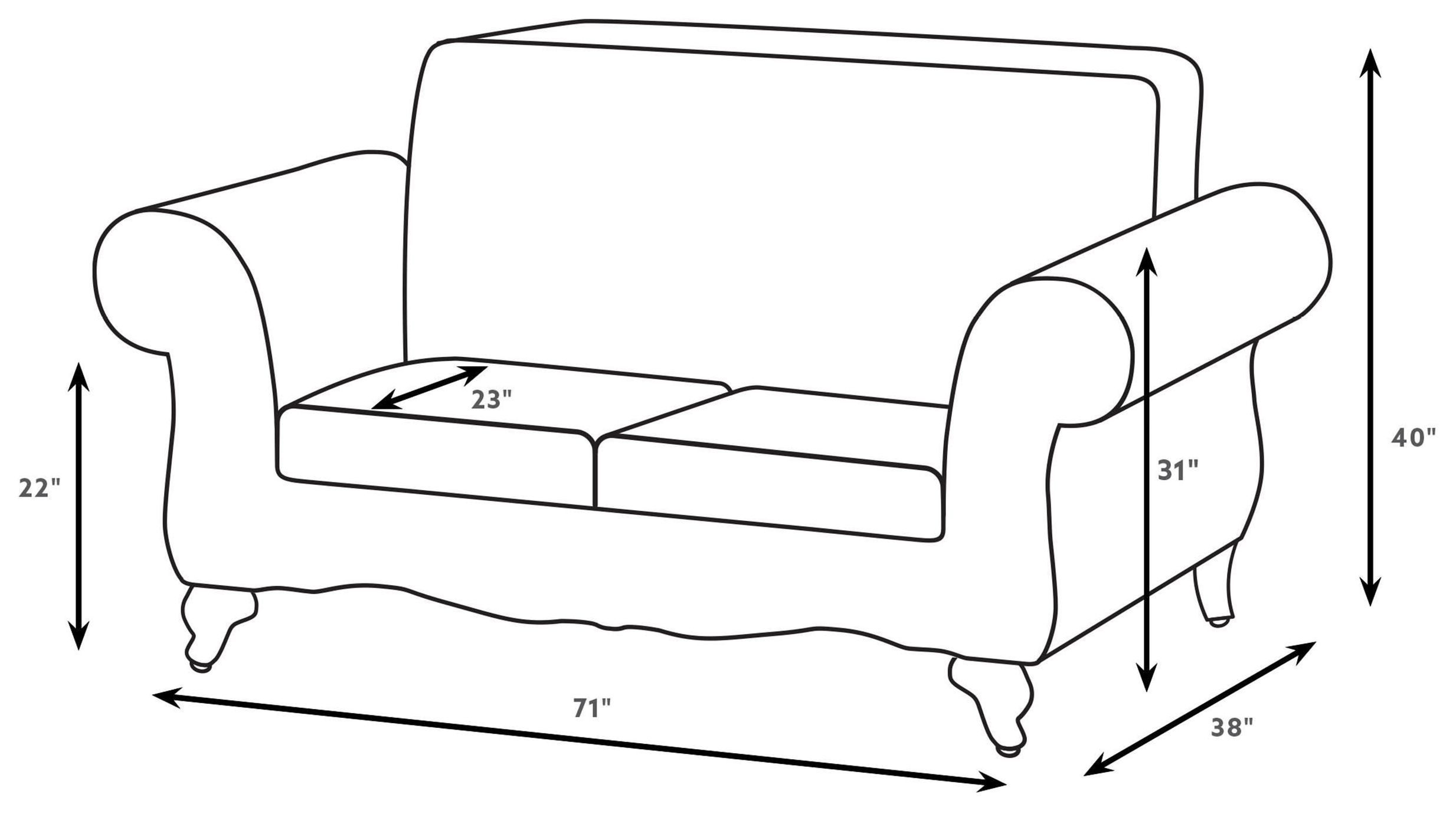 Elmbrook Brown Rolled Arm Loveseat