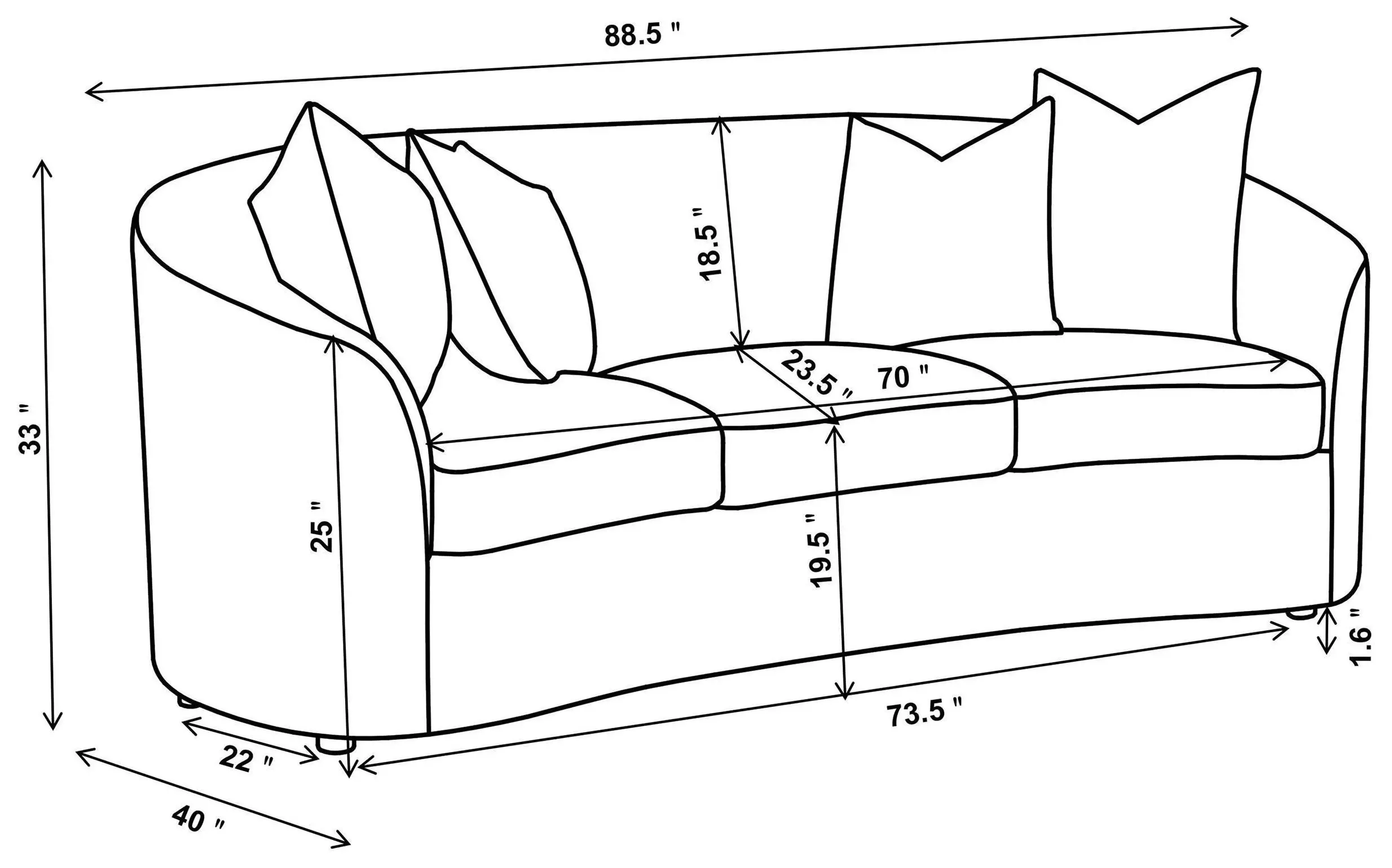 Rainn Latte Upholstered 89" Sofa