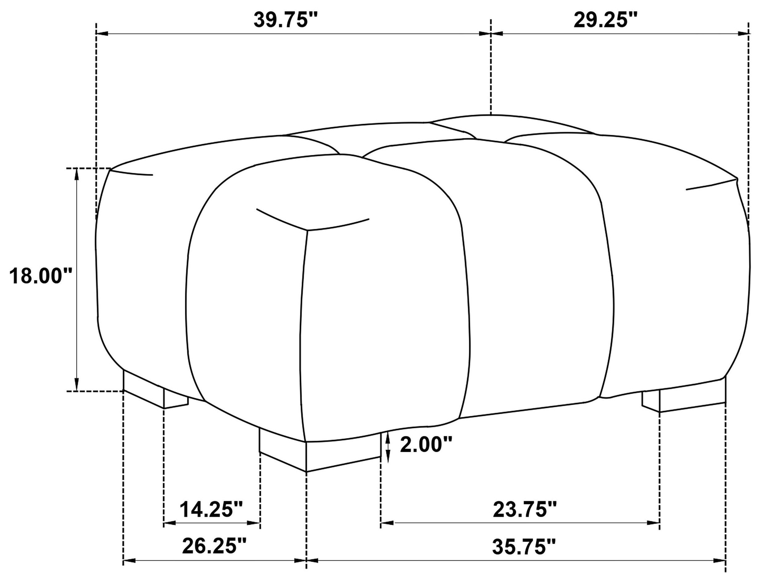 Octavia Orange Rectangular Ottoman