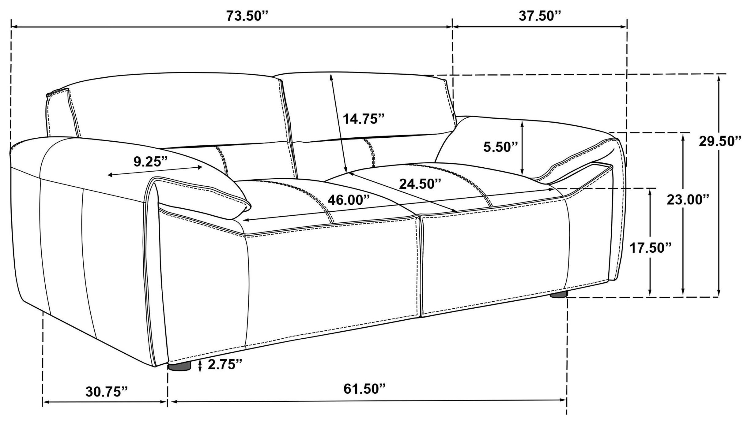 Buxton Graphite 74" Loveseat