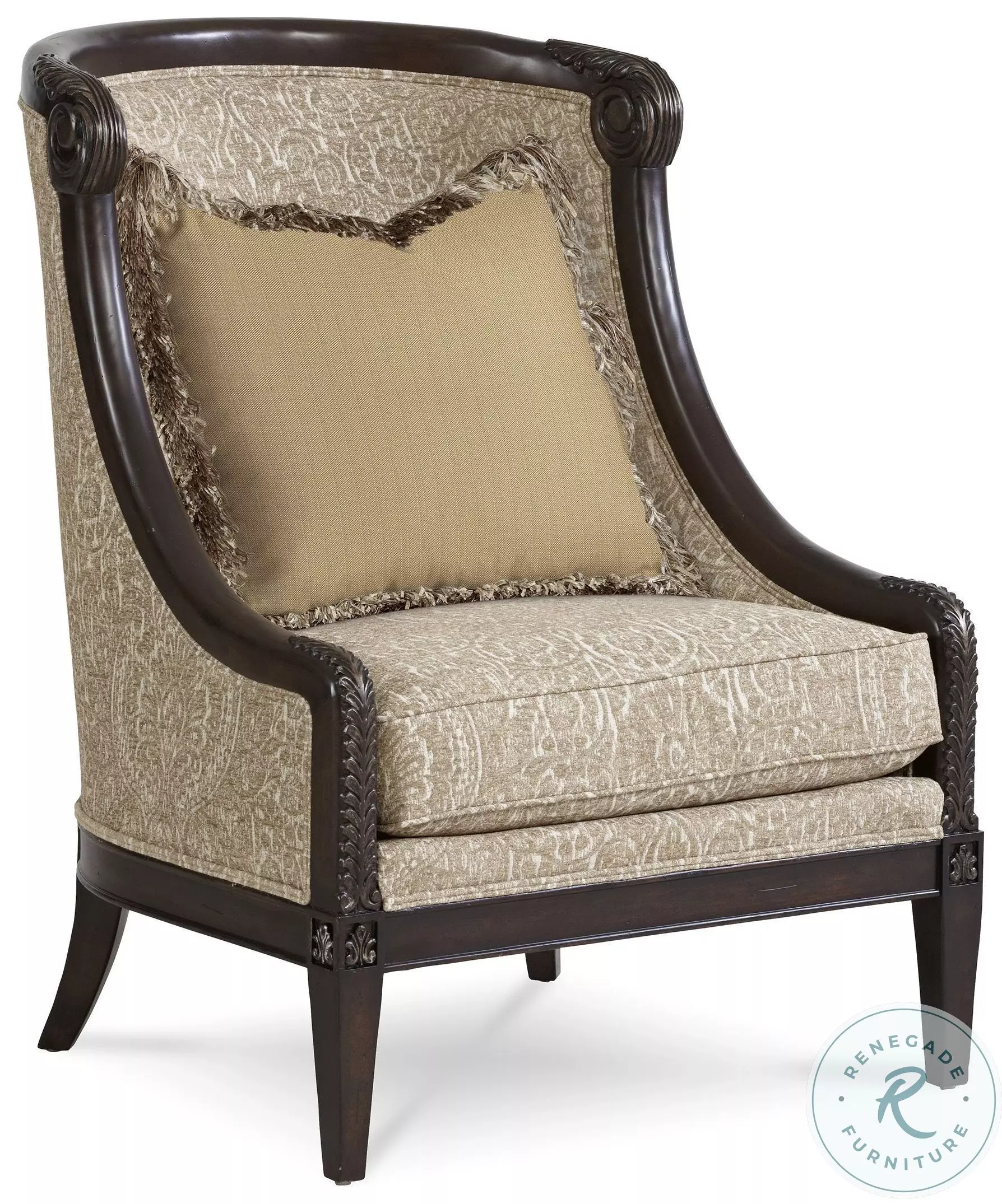 Giovanna Azure Carved Wood Accent Chair from ART | Coleman Furniture