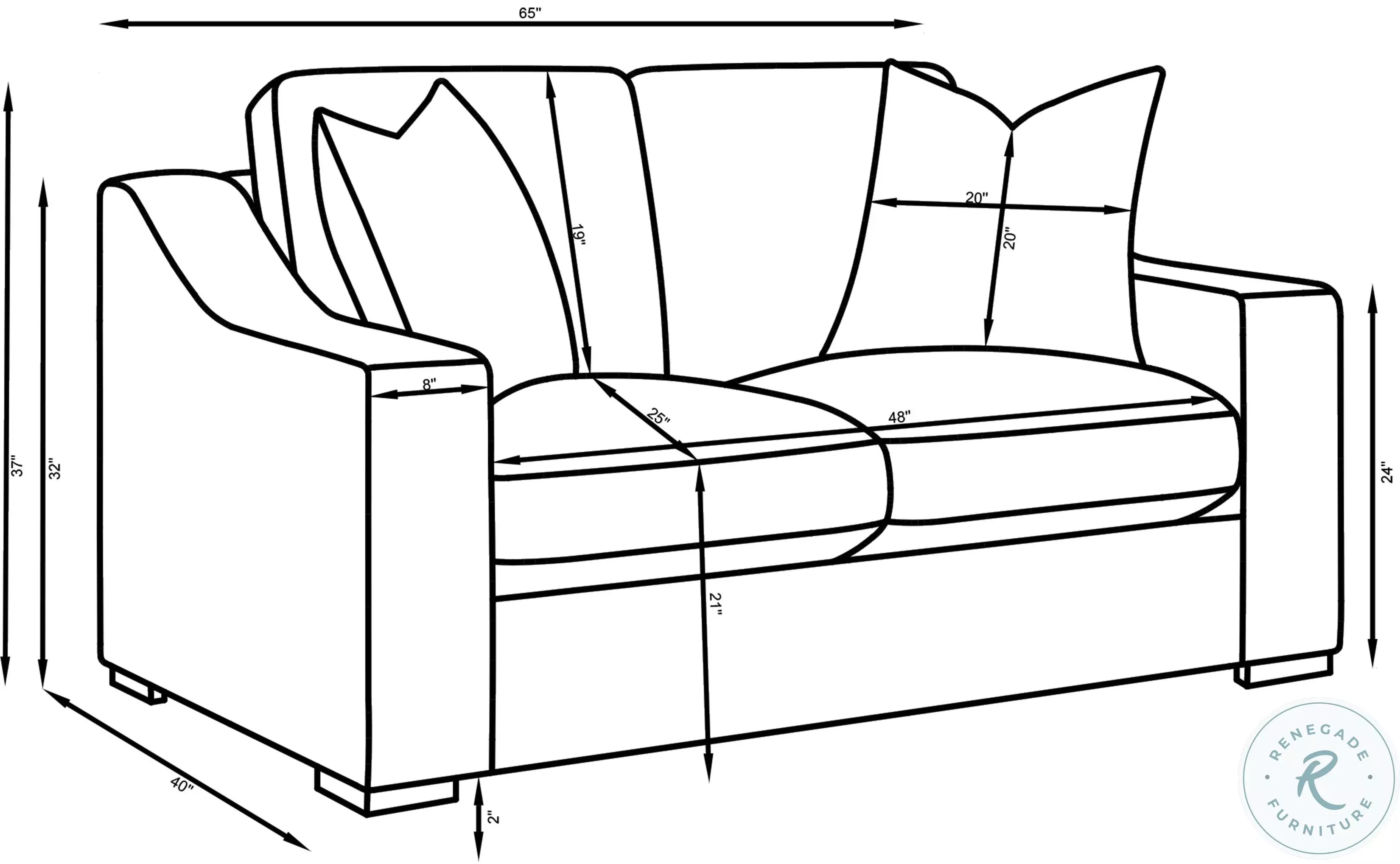 Ashlyn White Performance Fabric 65" Loveseat