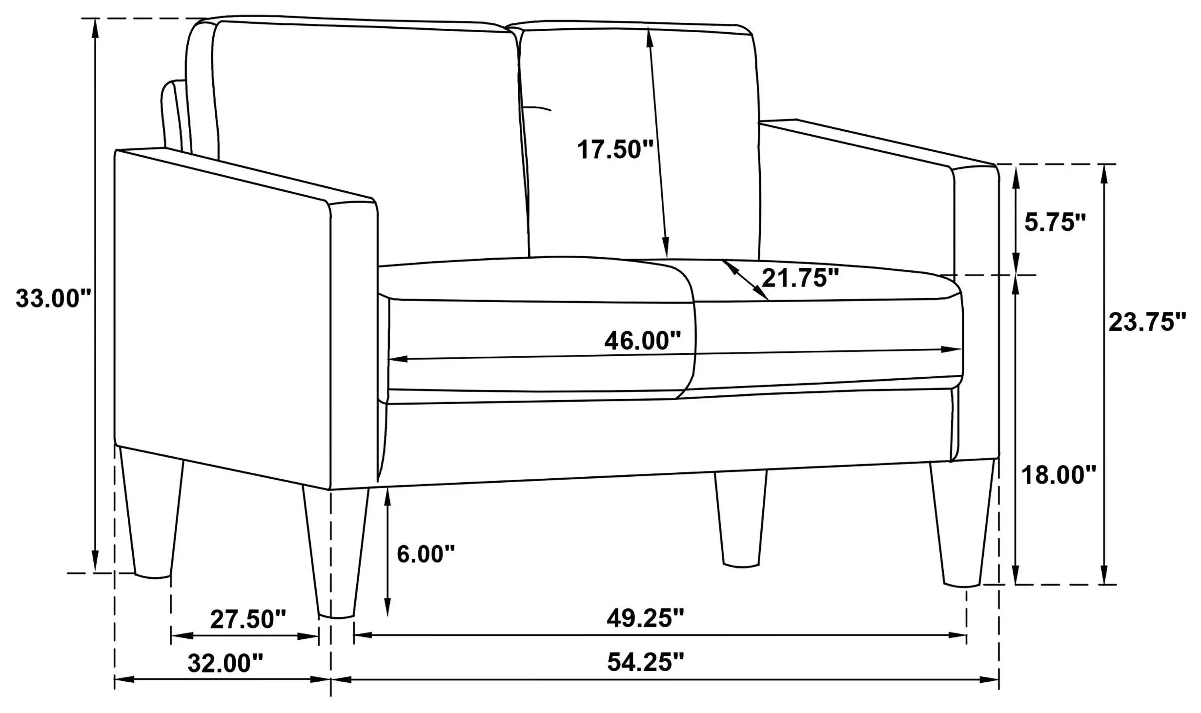 Ruth Matcha 54" Loveseat