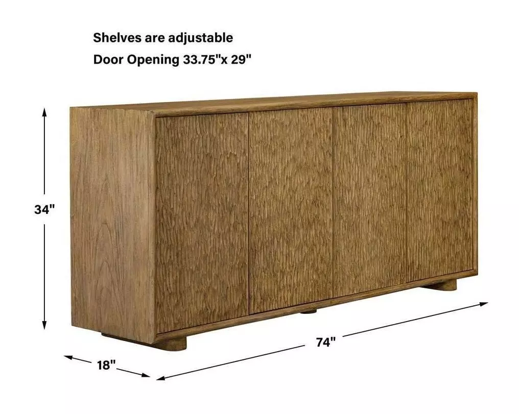 Stevenson Natural 4 Door Accent Cabinet