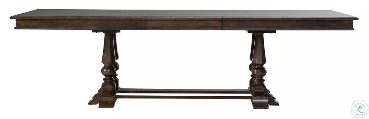 Arden Road Satin Cherry Trestle Extendable Dining Table From Home