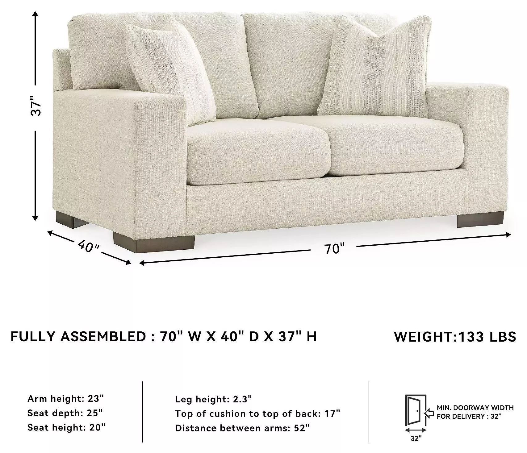 Maggie Birch 70" Loveseat