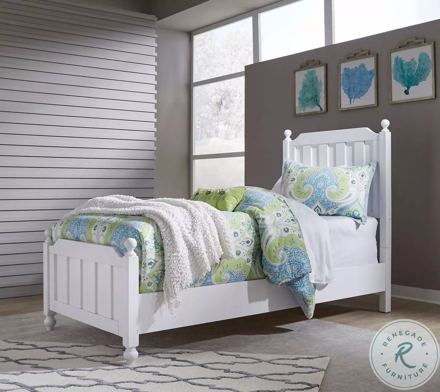 Cottage View White Youth Poster Bedroom Set from Liberty | Coleman